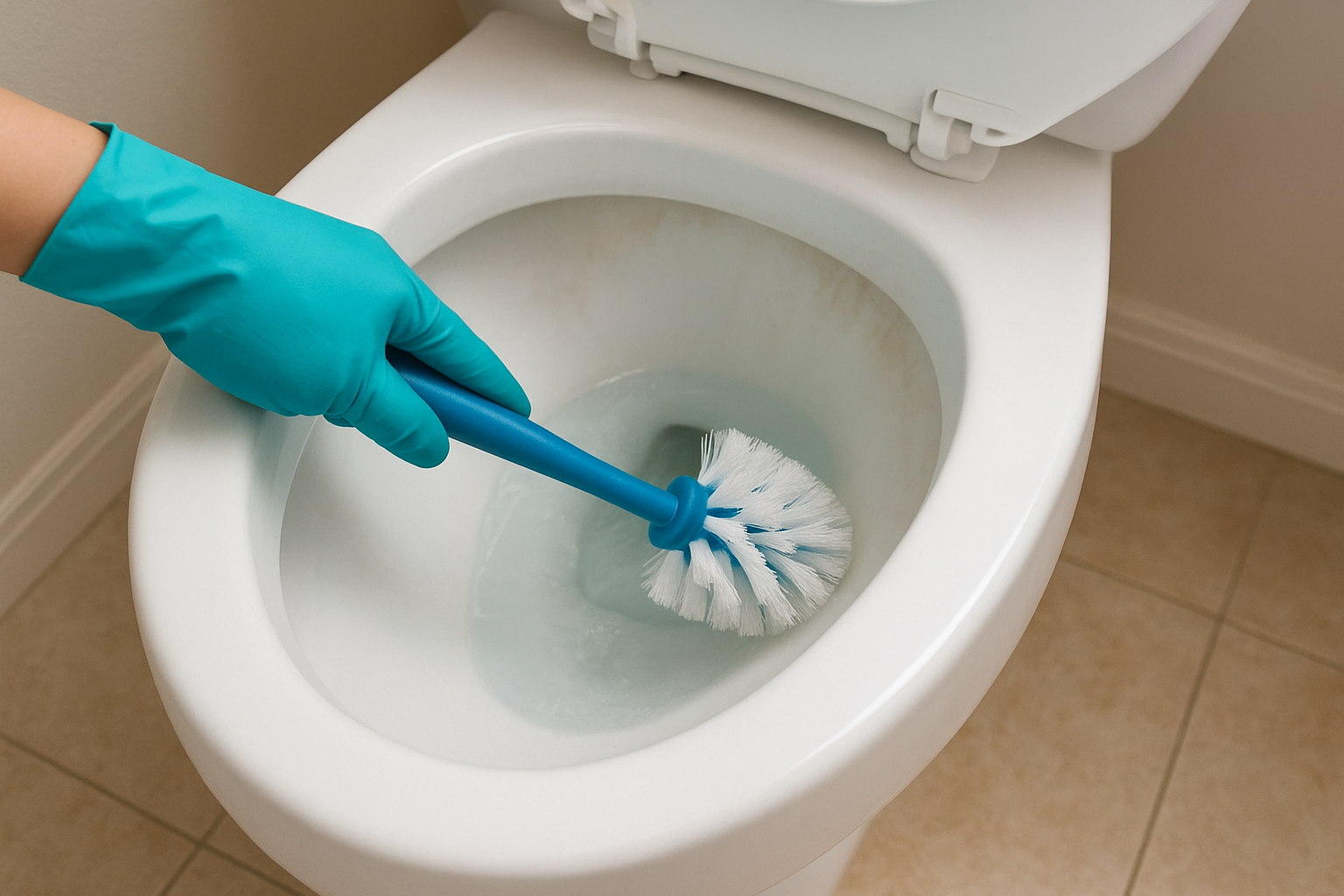 Step 2. Scrub the bowl, rim, and jets