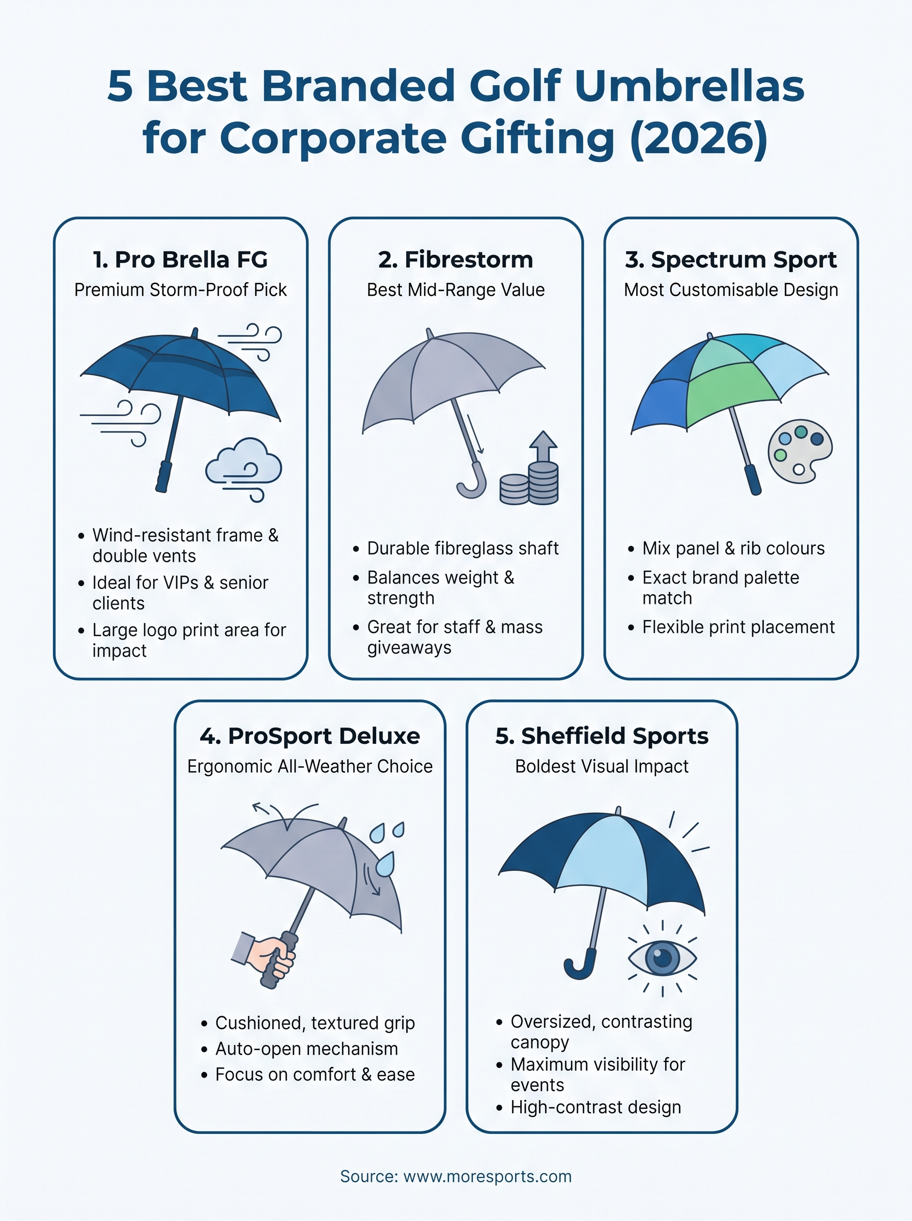 branded golf umbrellas infographic