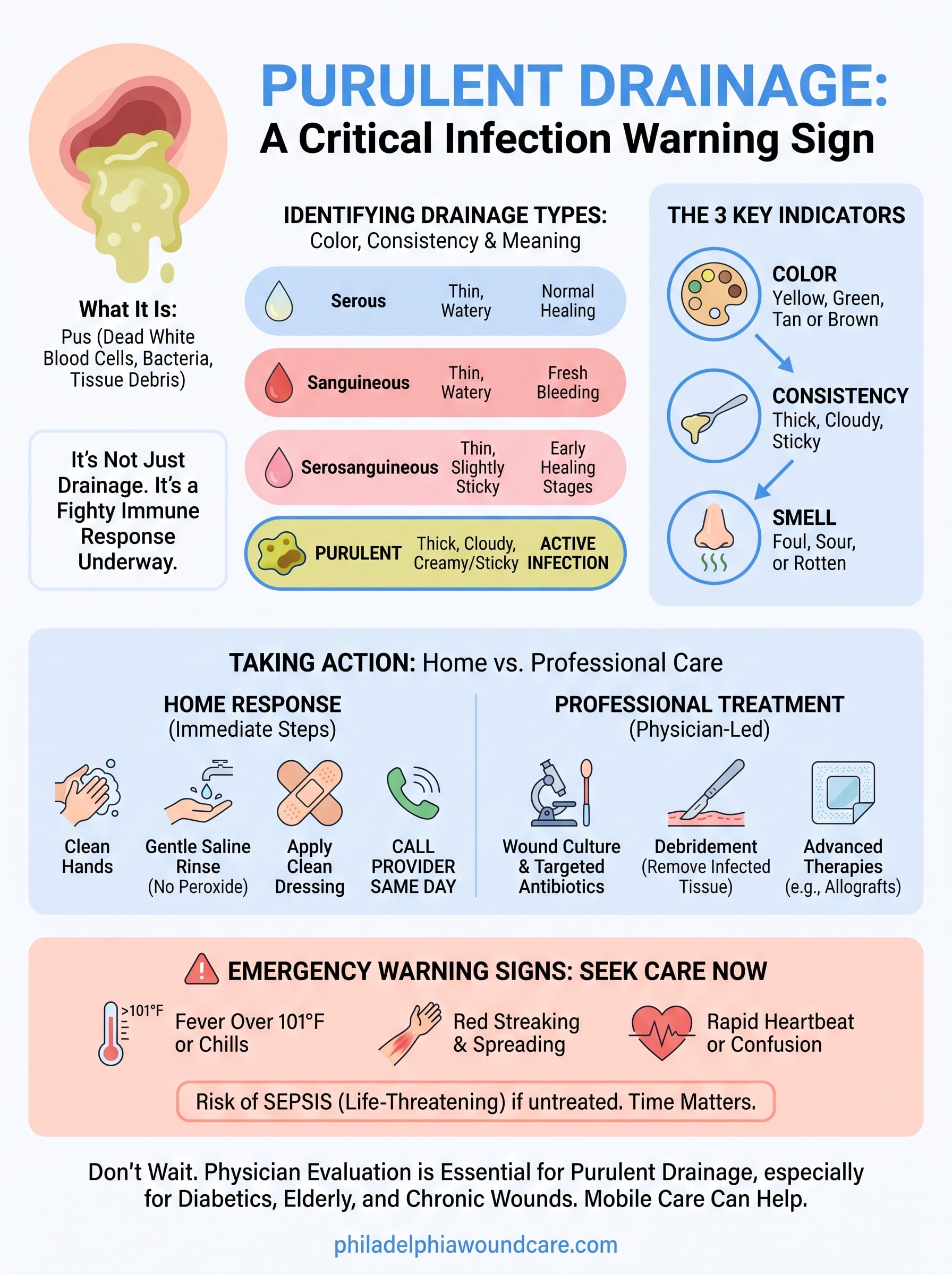 purulent drainage infographic