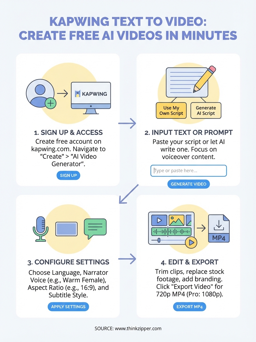 kapwing text to video infographic