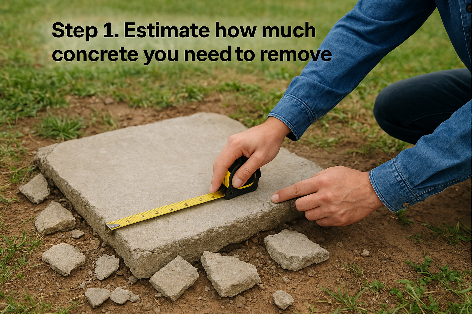 Step 1. Estimate how much concrete you need to remove