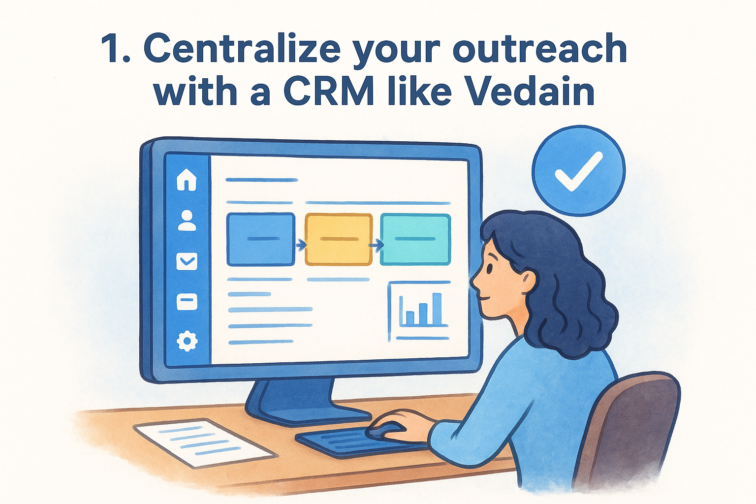 1. Centralize your outreach with a CRM like Vedain