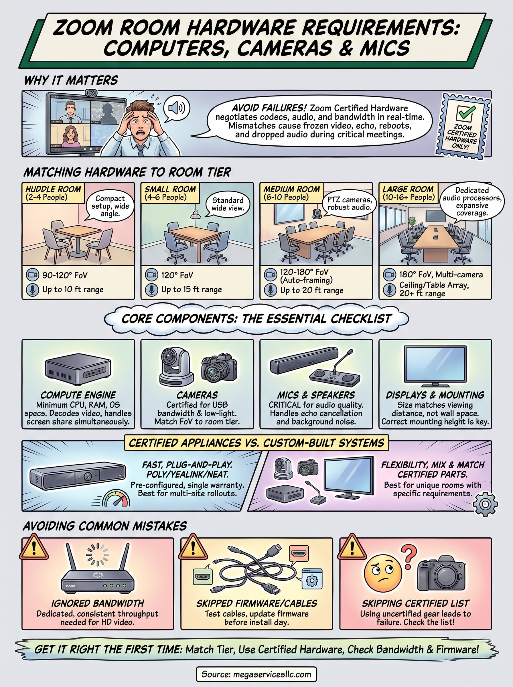 zoom room hardware requirements infographic