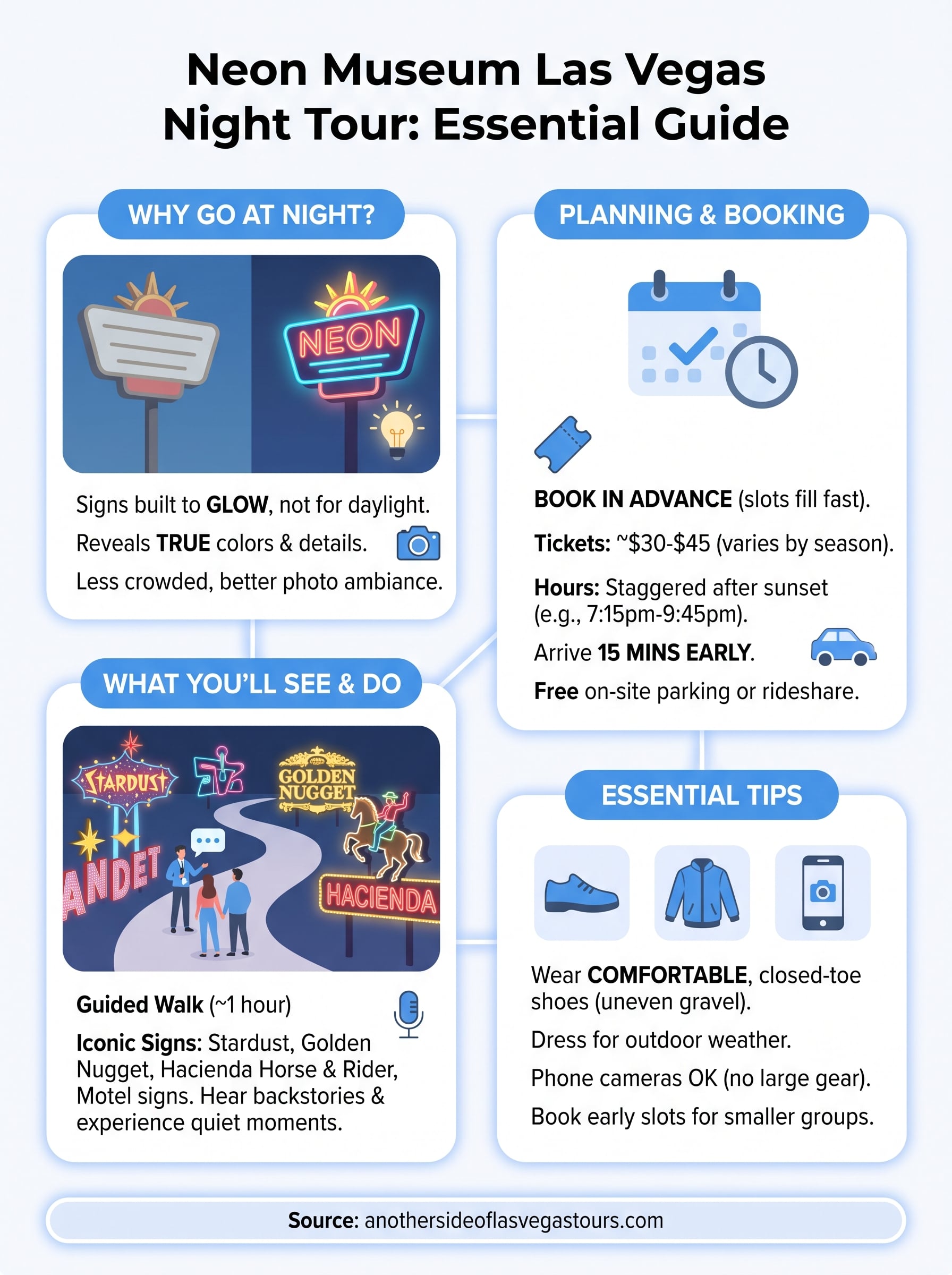 neon museum las vegas night tour infographic