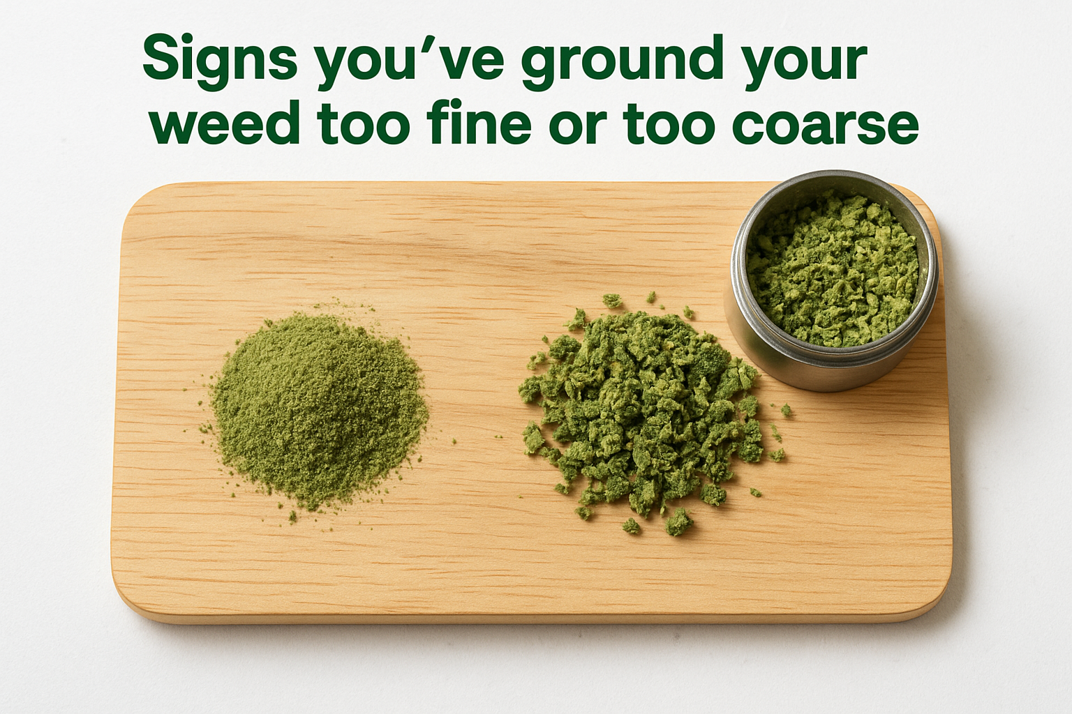 Signs you've ground your weed too fine or too coarse