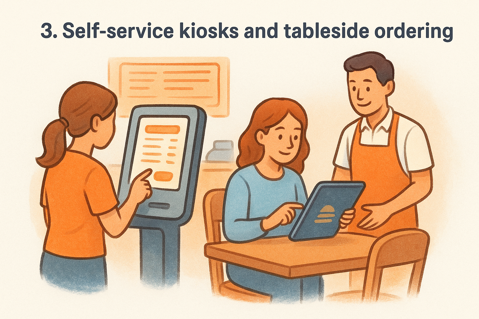 3. Self-service kiosks and tableside ordering