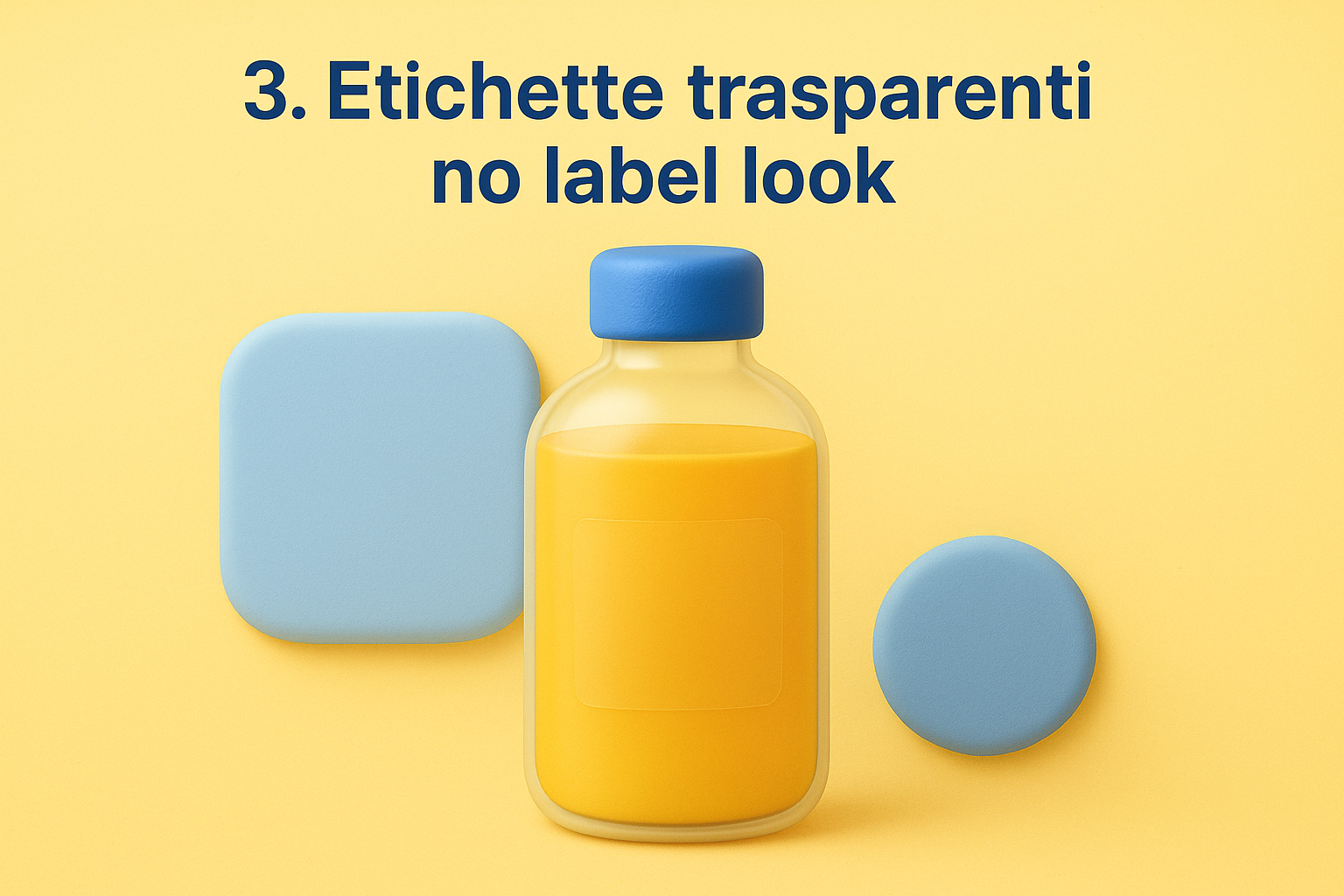 3. Etichette trasparenti no label look
