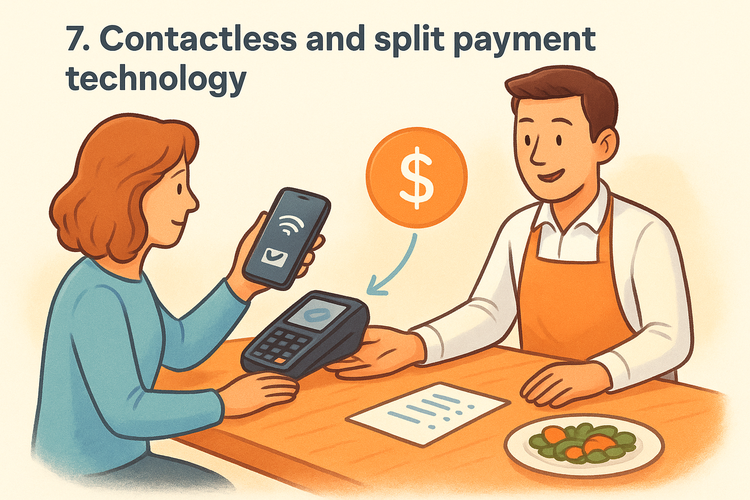 7. Contactless and split payment technology