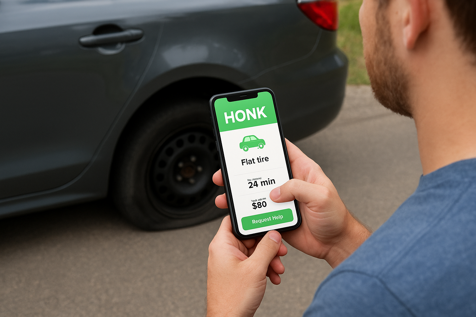 7. HONK roadside assistance app