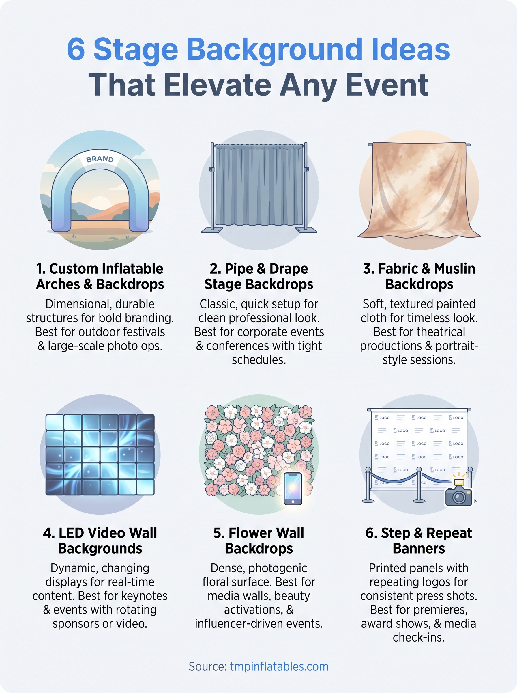 stage background infographic