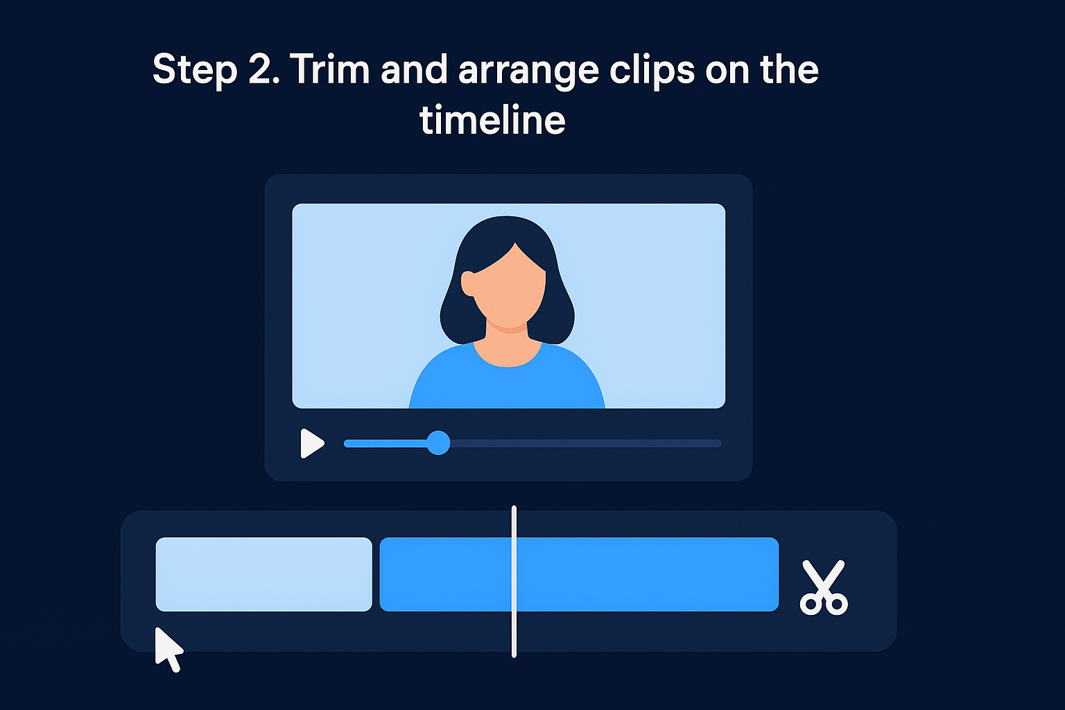 Step 2. Trim and arrange clips on the timeline