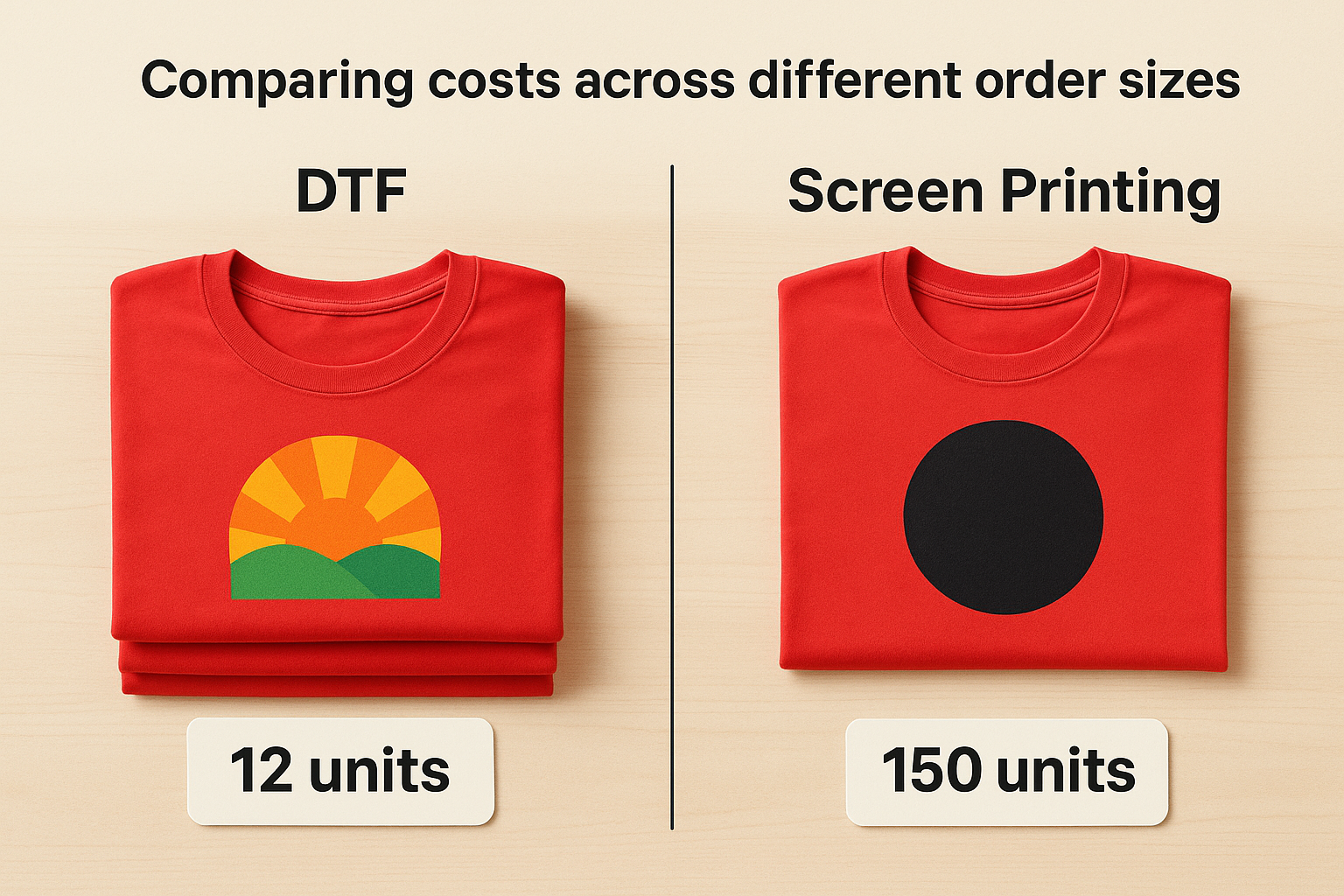 Comparing costs across different order sizes