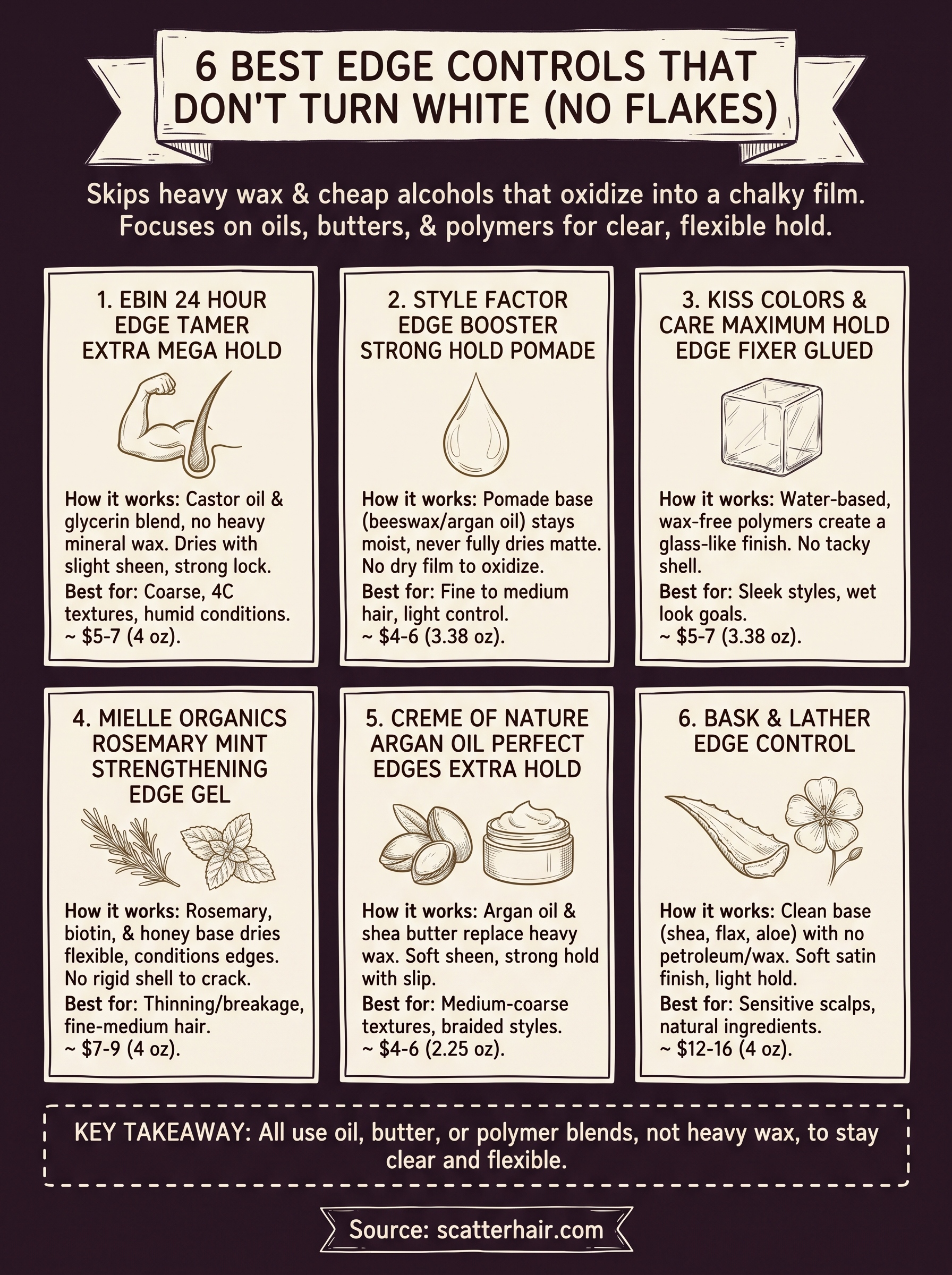edge control that does not turn white infographic