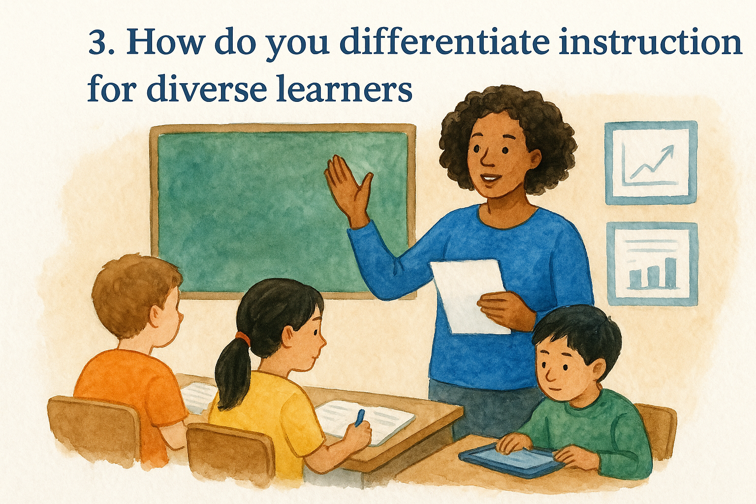 3. How do you differentiate instruction for diverse learners
