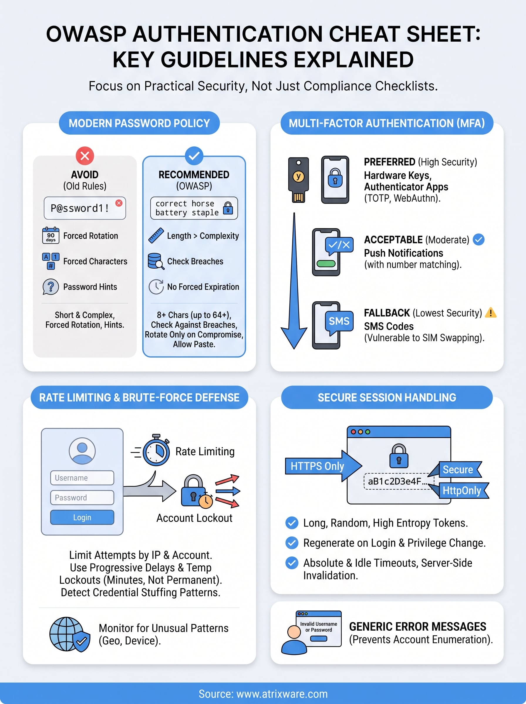 owasp authentication cheat sheet infographic