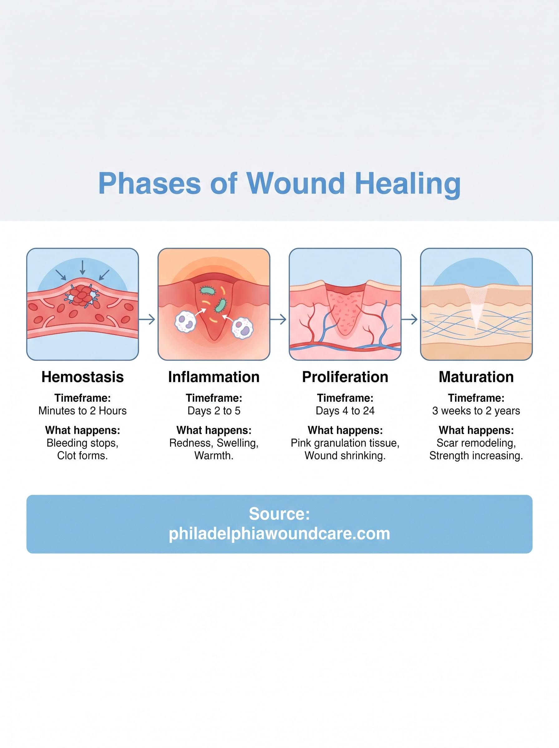 phases of wound healing process infographic