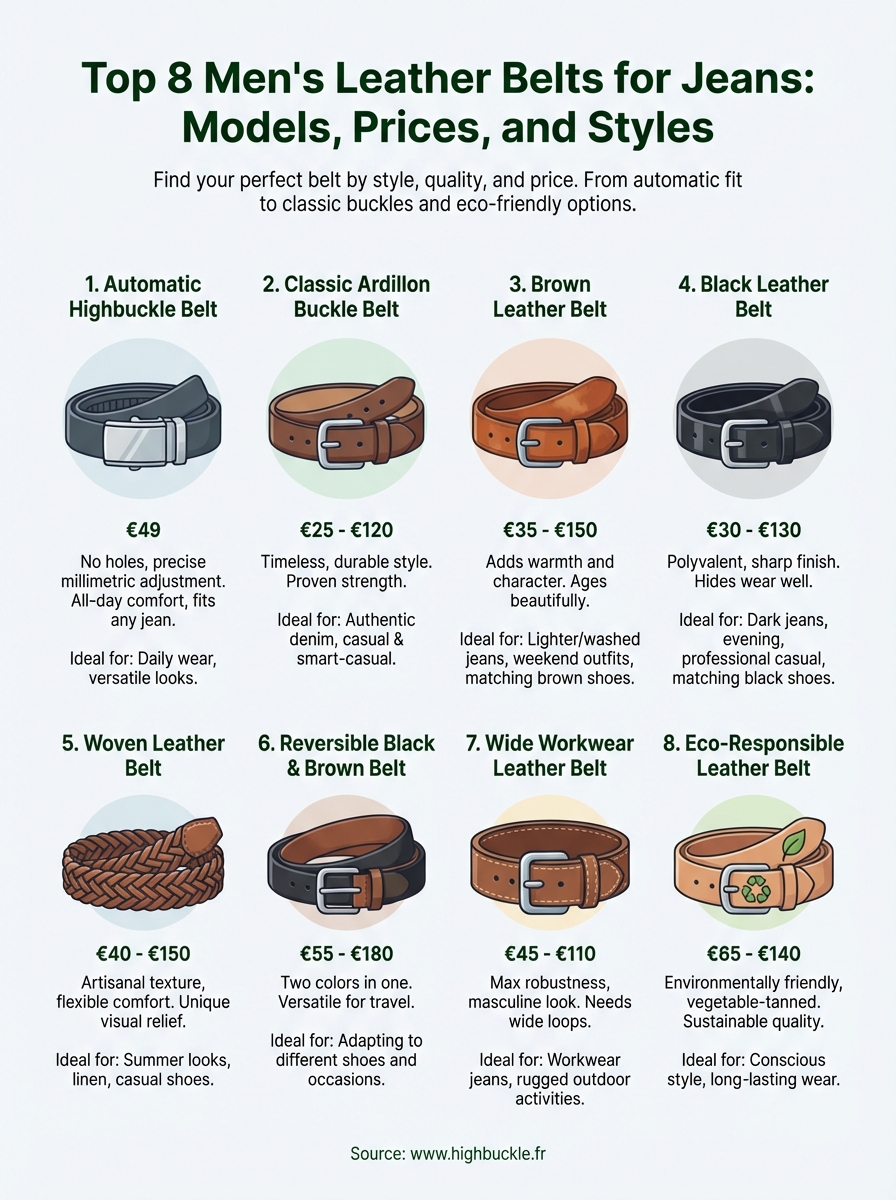 ceinture cuir homme pour jean infographic