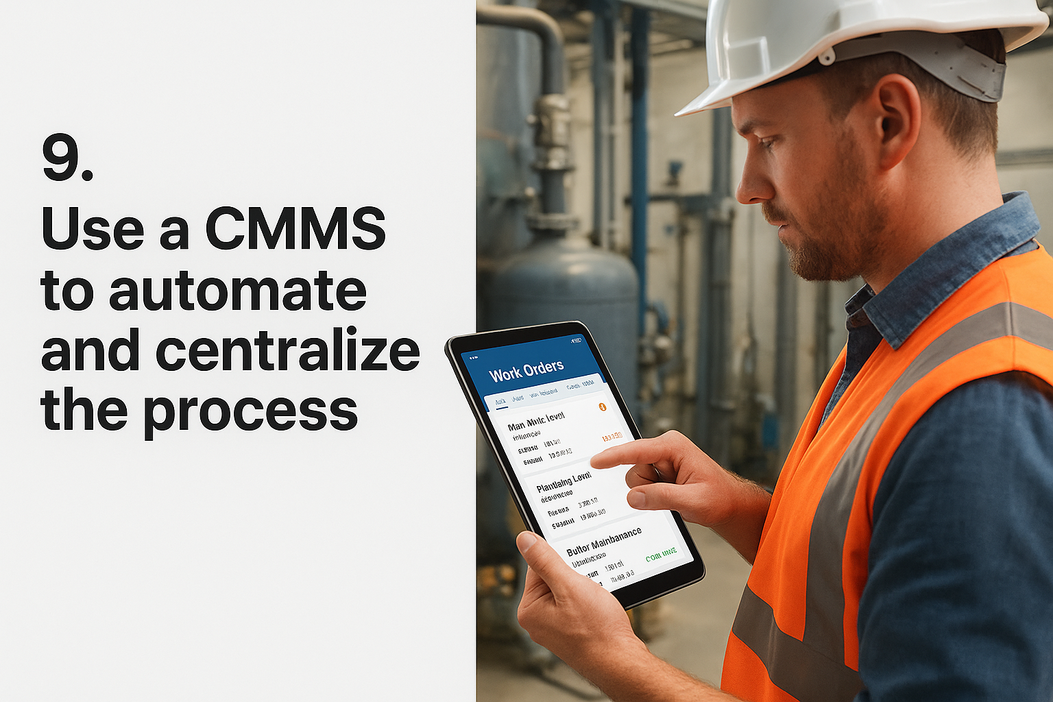 9. Use a CMMS to automate and centralize the process