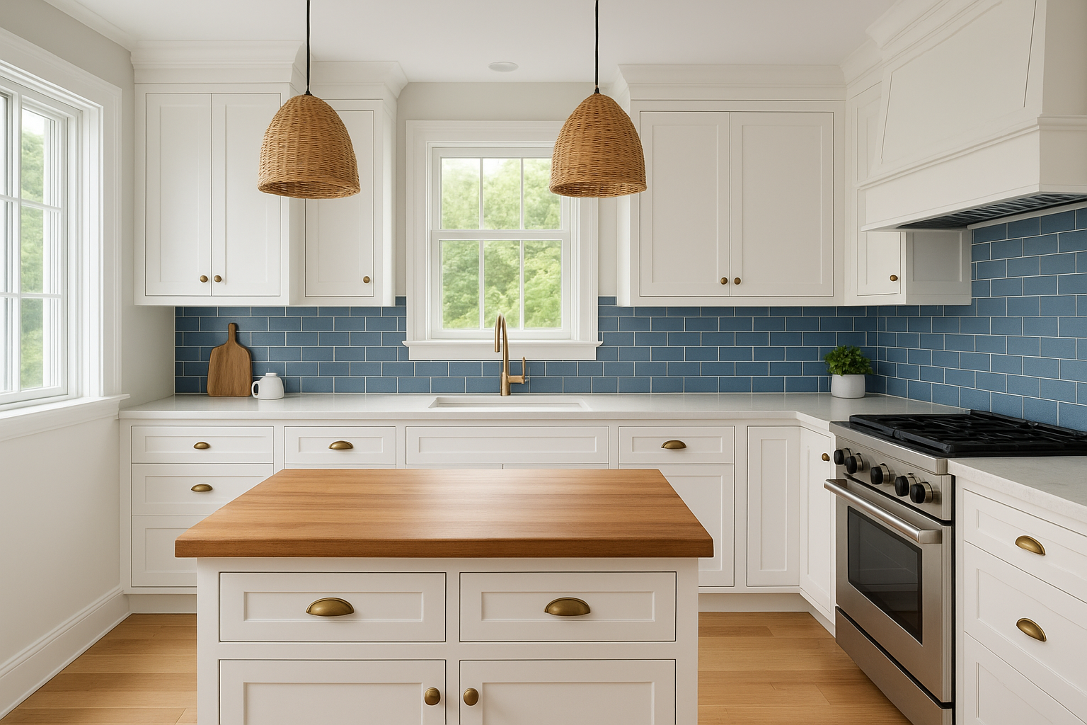 2. Classic coastal white cabinets