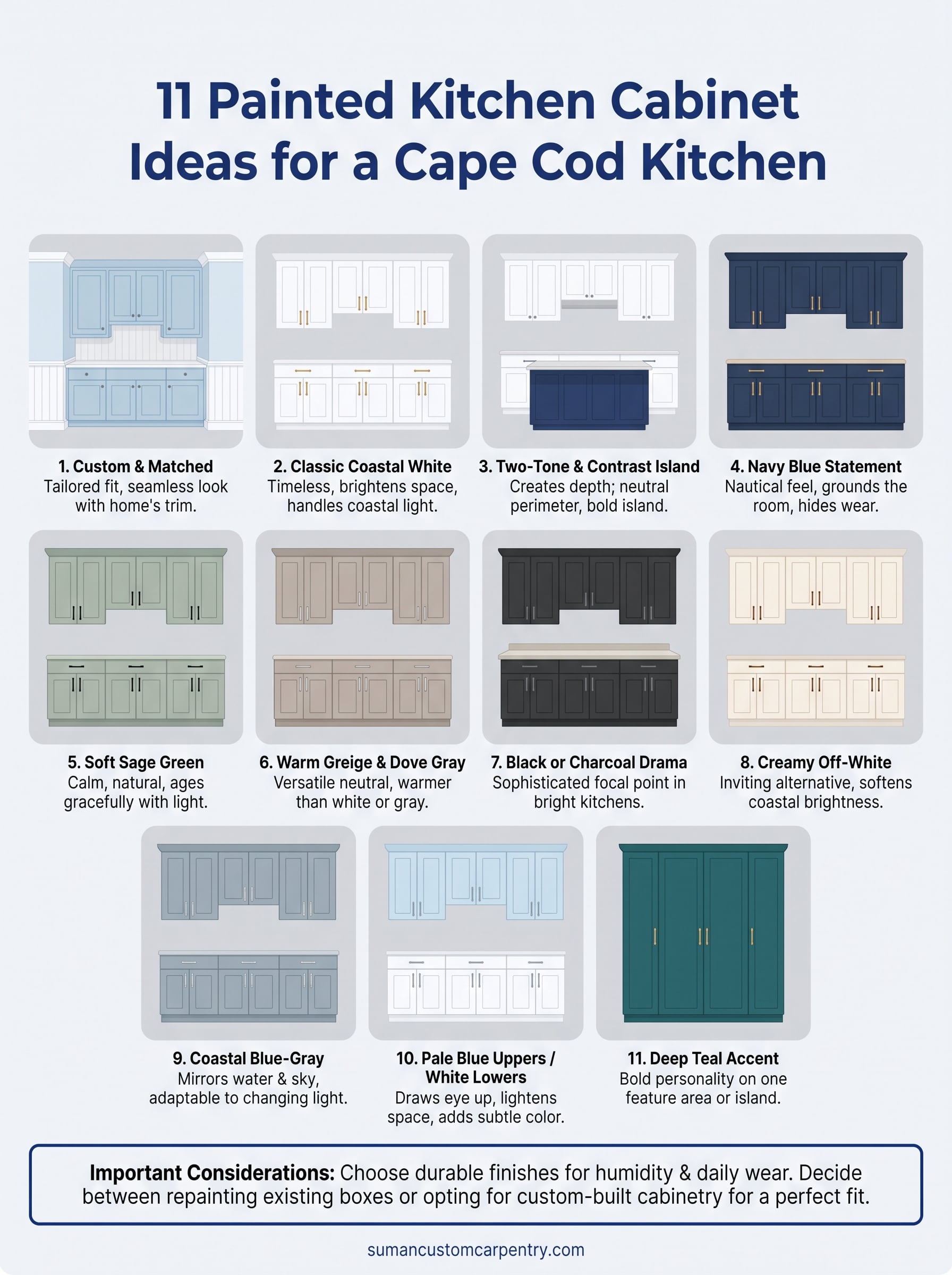 painted kitchen cabinet ideas infographic