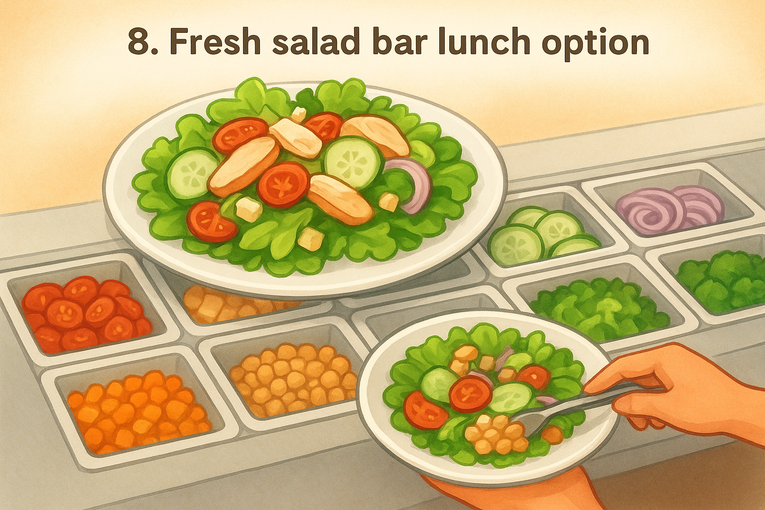 8. Fresh salad bar lunch option