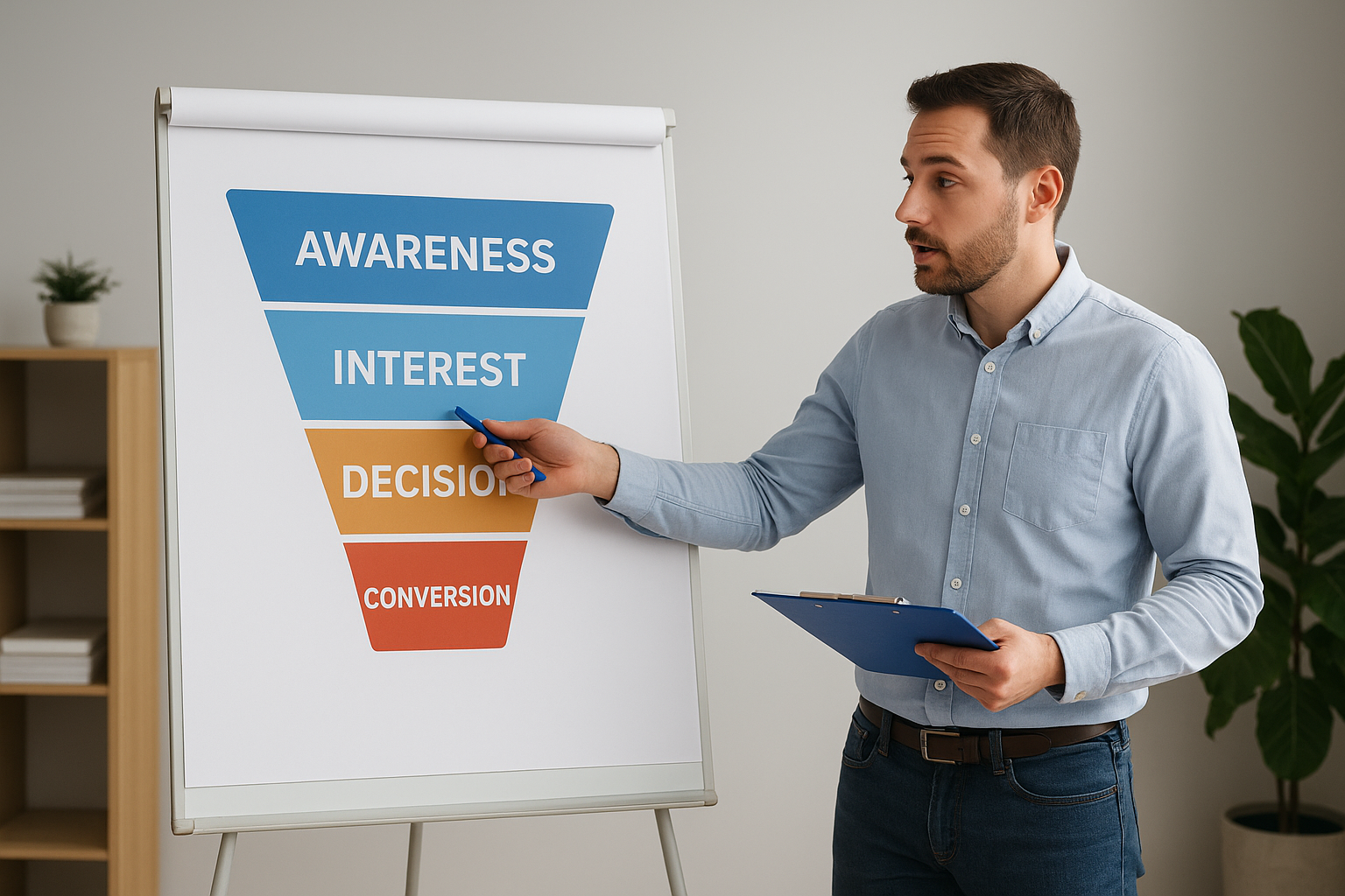 Key stages in the client acquisition funnel