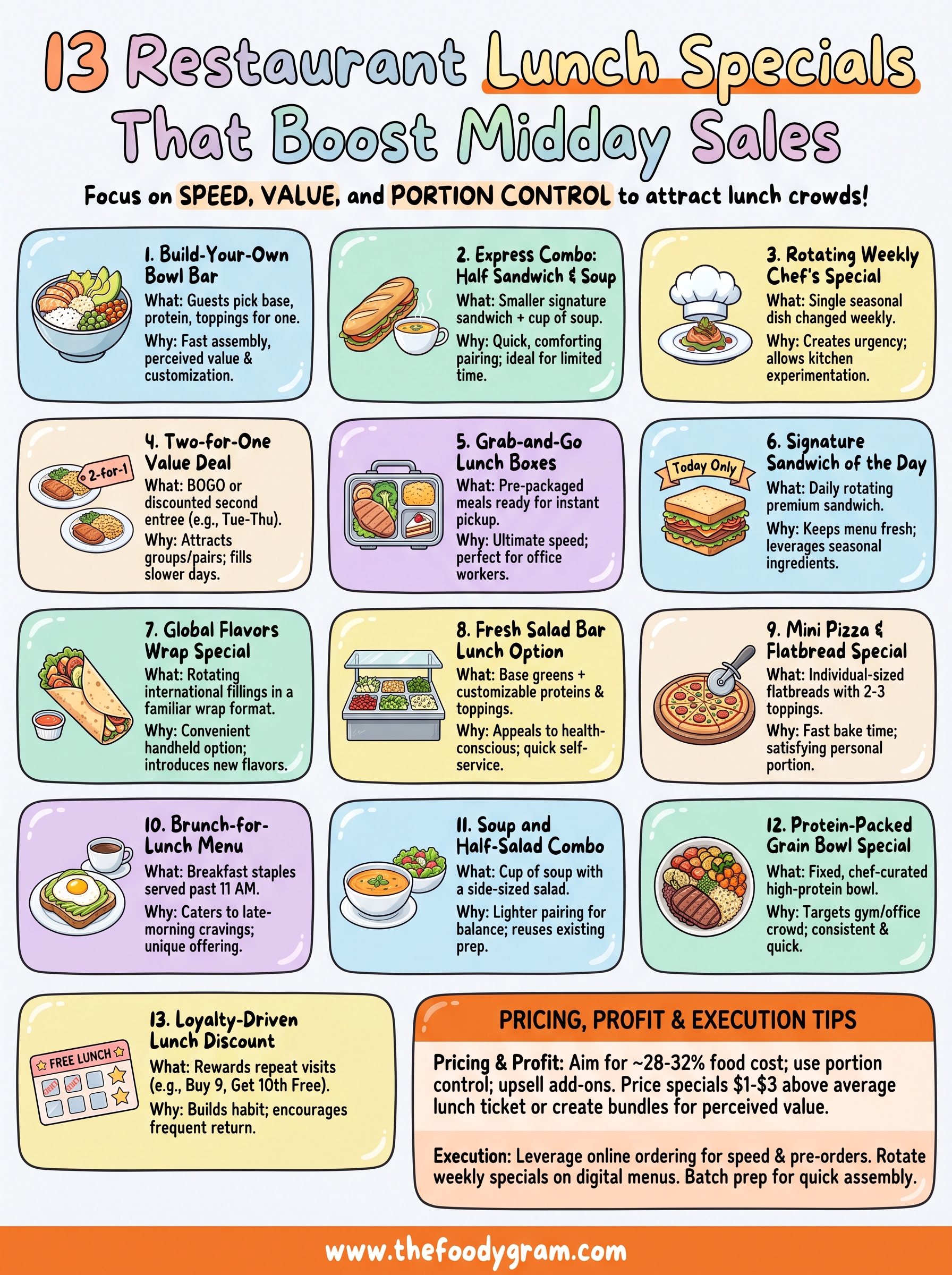 restaurant lunch specials ideas infographic