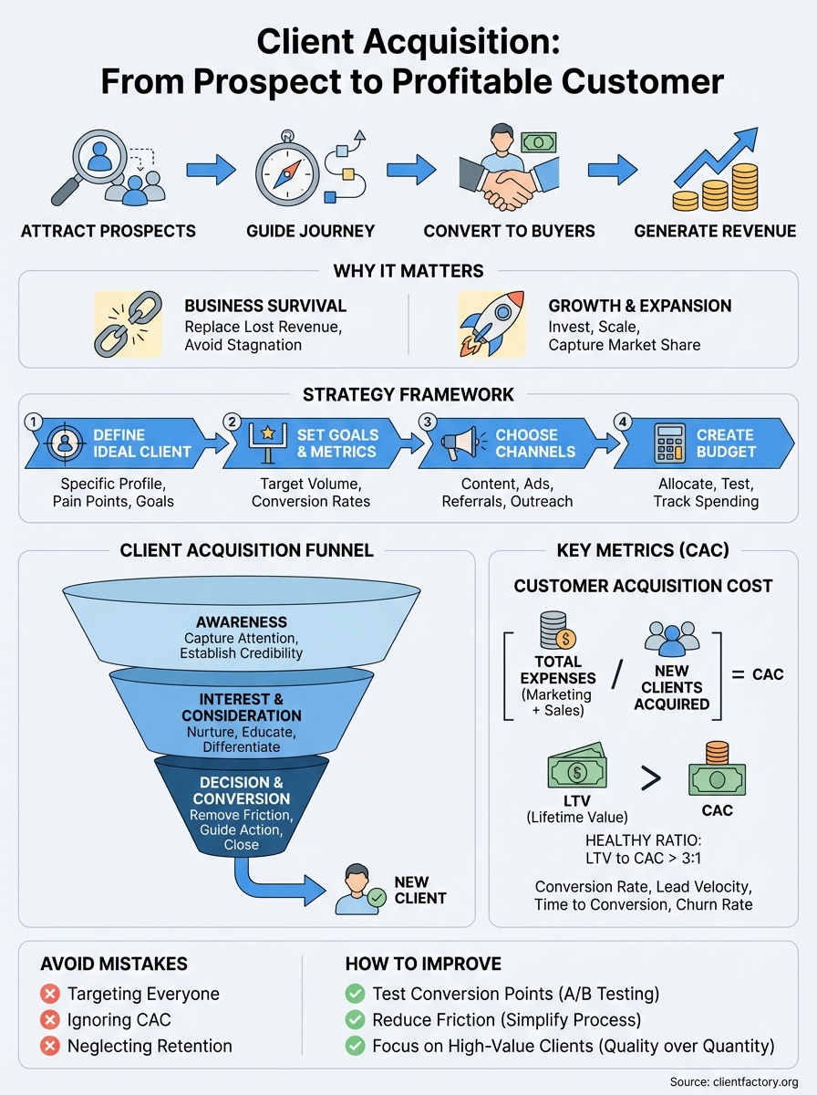 what is client acquisition infographic