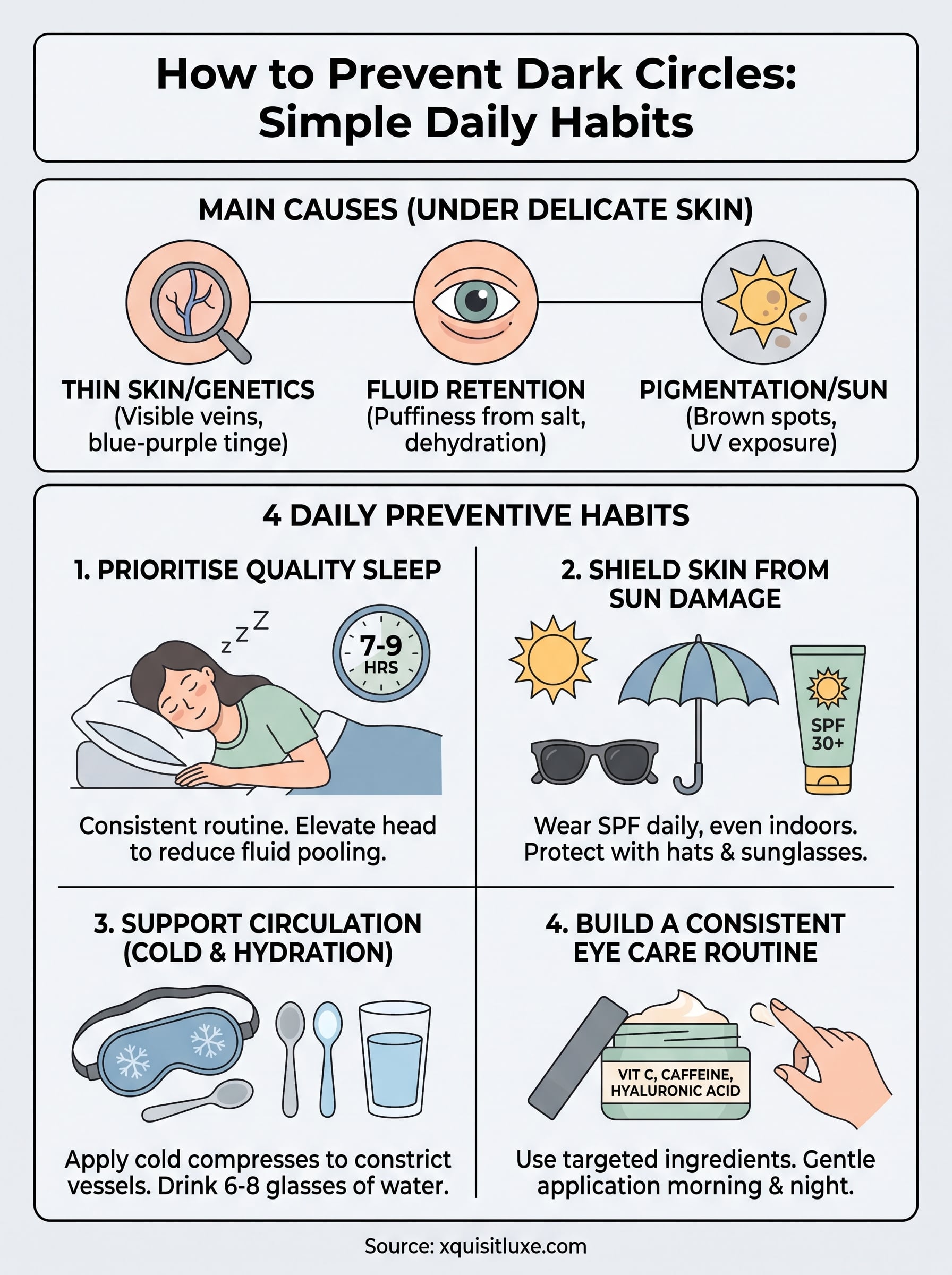 how to prevent dark circles infographic