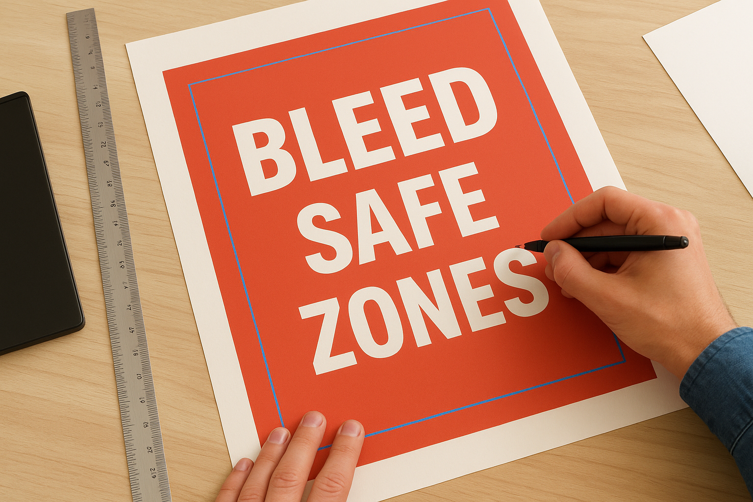 Bleed and safe zones