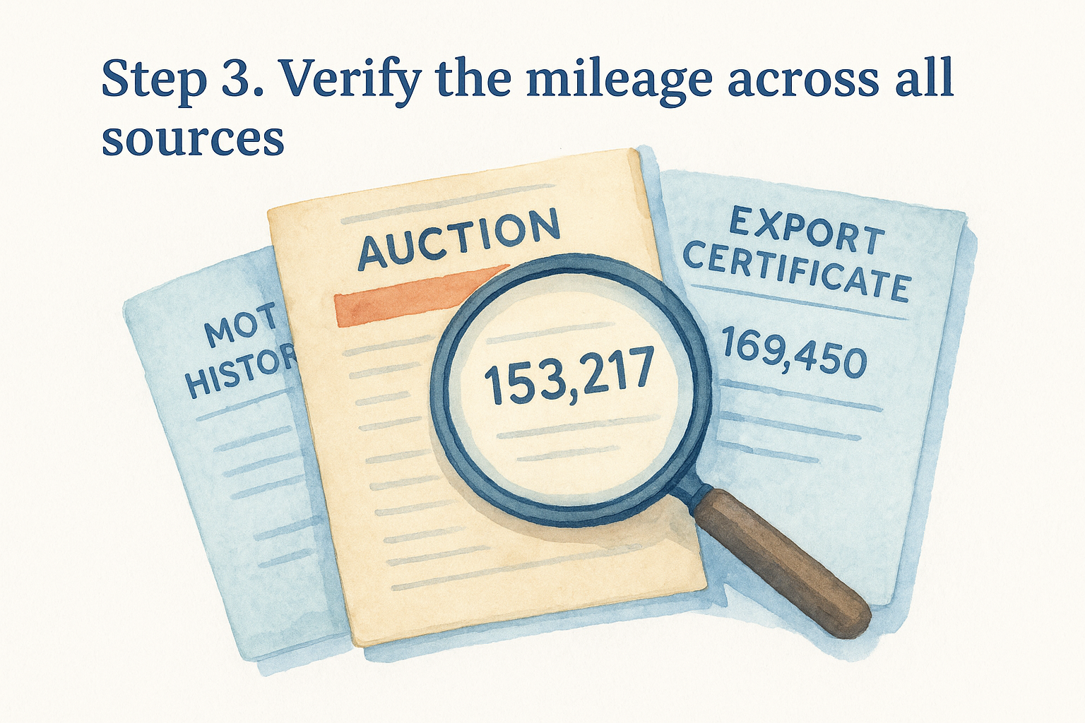 Step 3. Verify the mileage across all sources