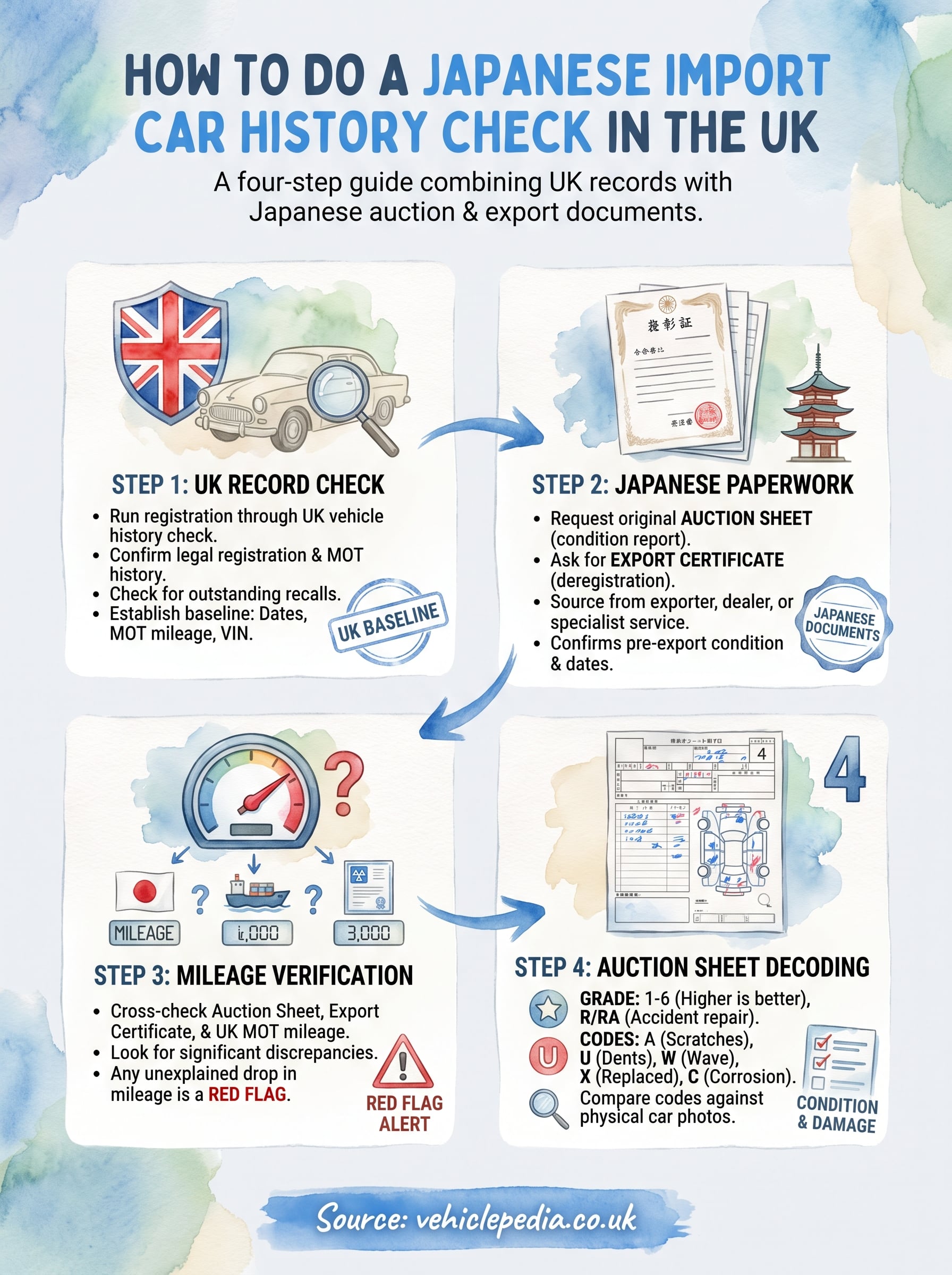 japanese import car history check infographic