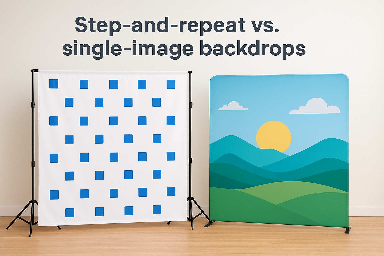 Step-and-repeat vs. single-image backdrops