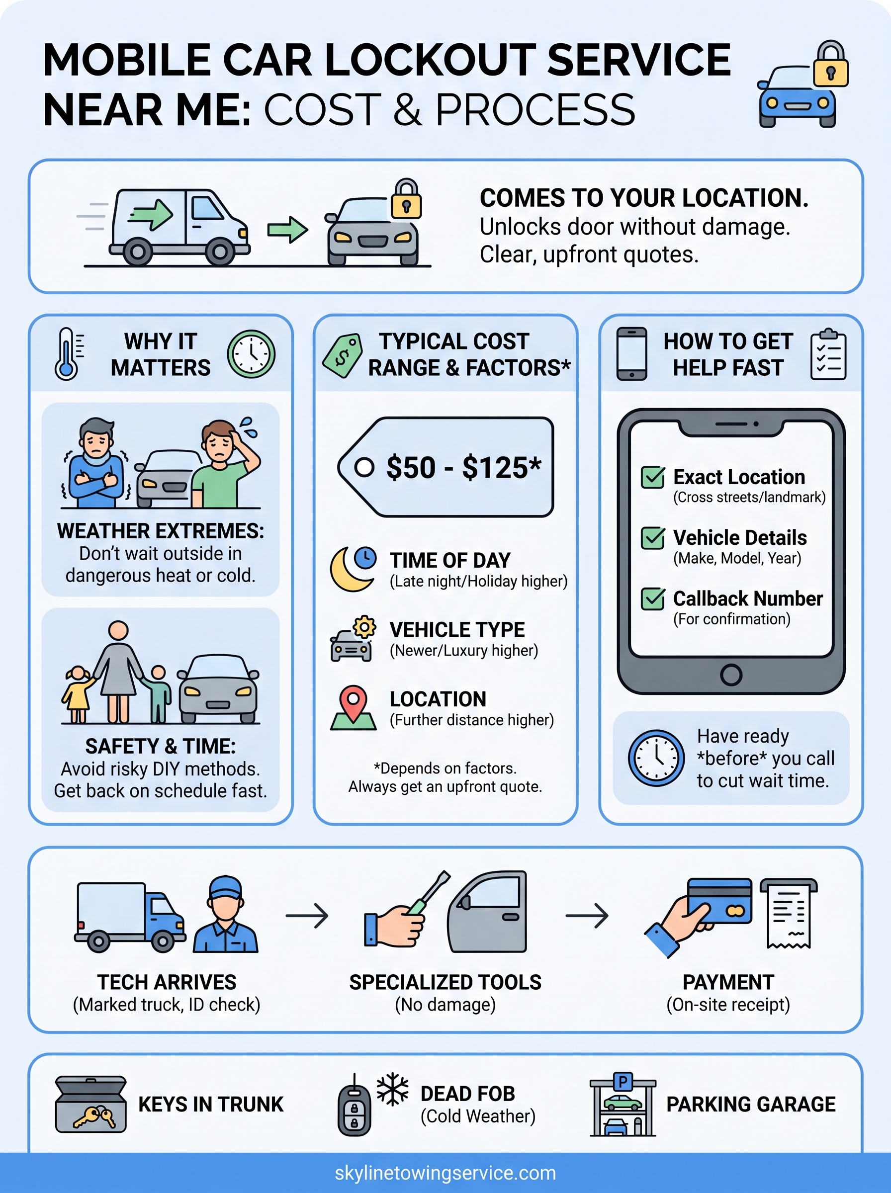 Mobile Car Lockout Service Near Me: Cost & What To Expect mobile car lockout service near me infographic