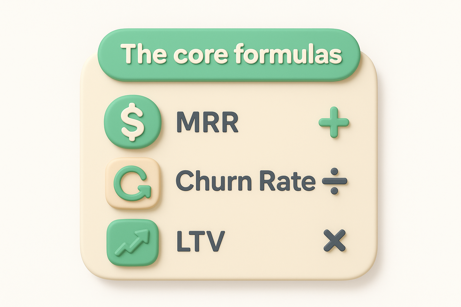 The core formulas at a glance