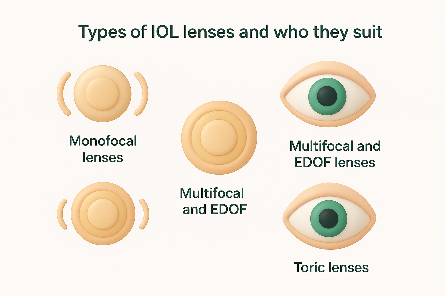 Types of IOL lenses and who they suit