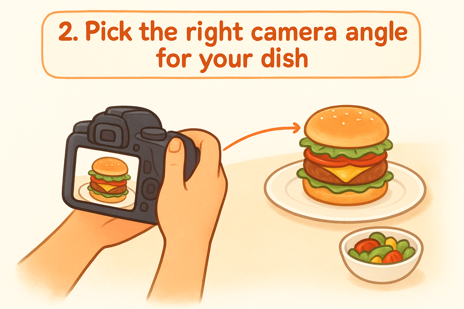 2. Pick the right camera angle for your dish