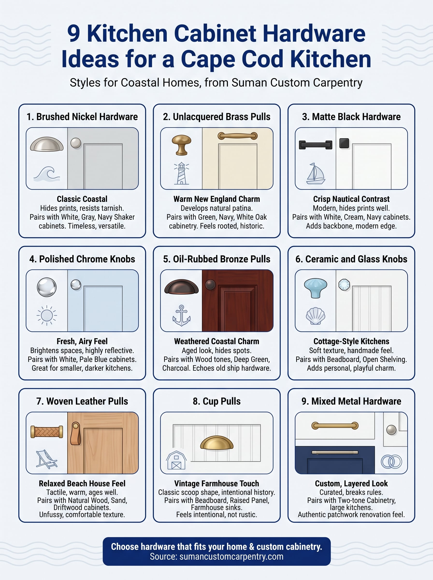 kitchen cabinet hardware ideas infographic