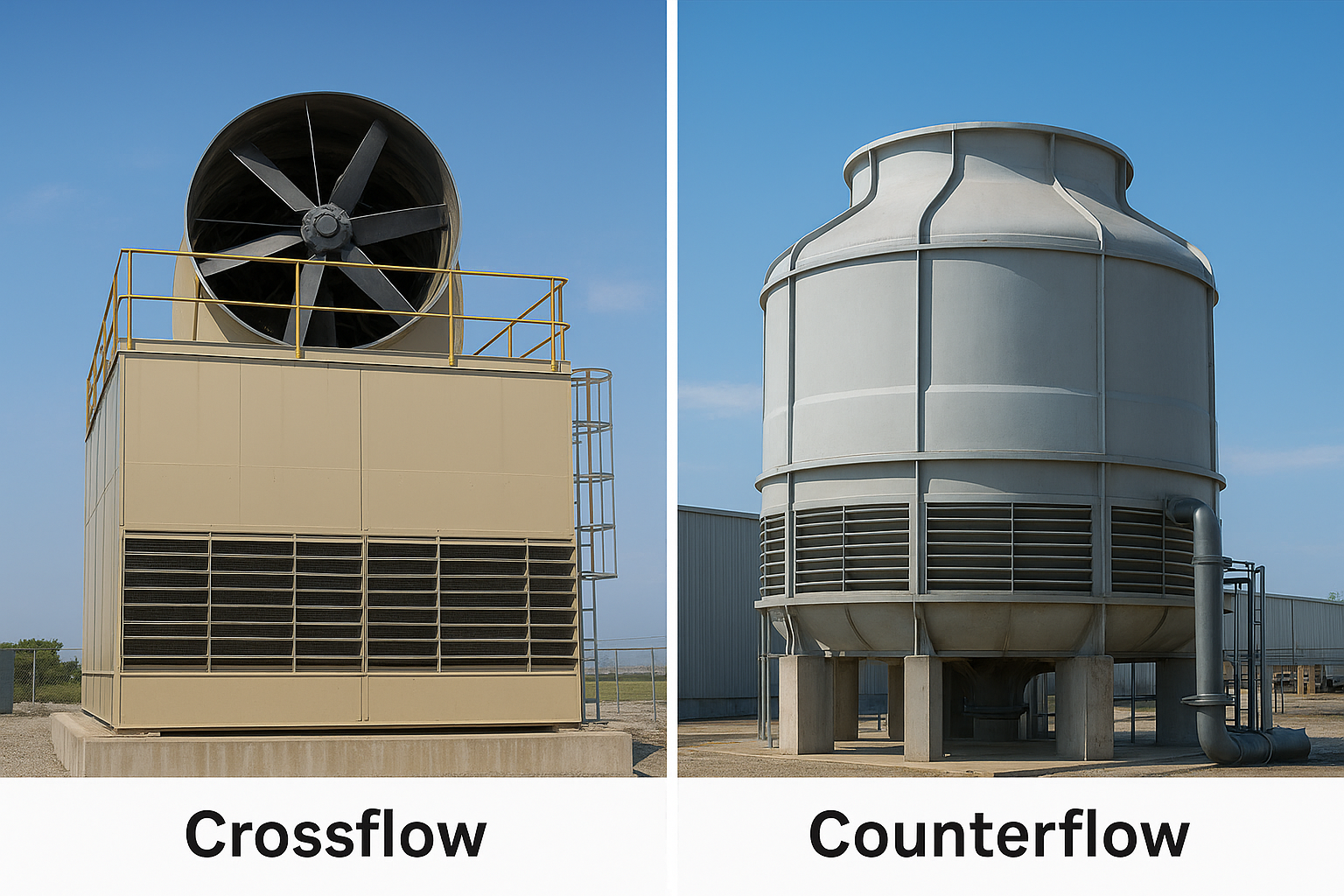 Crossflow vs. counterflow design