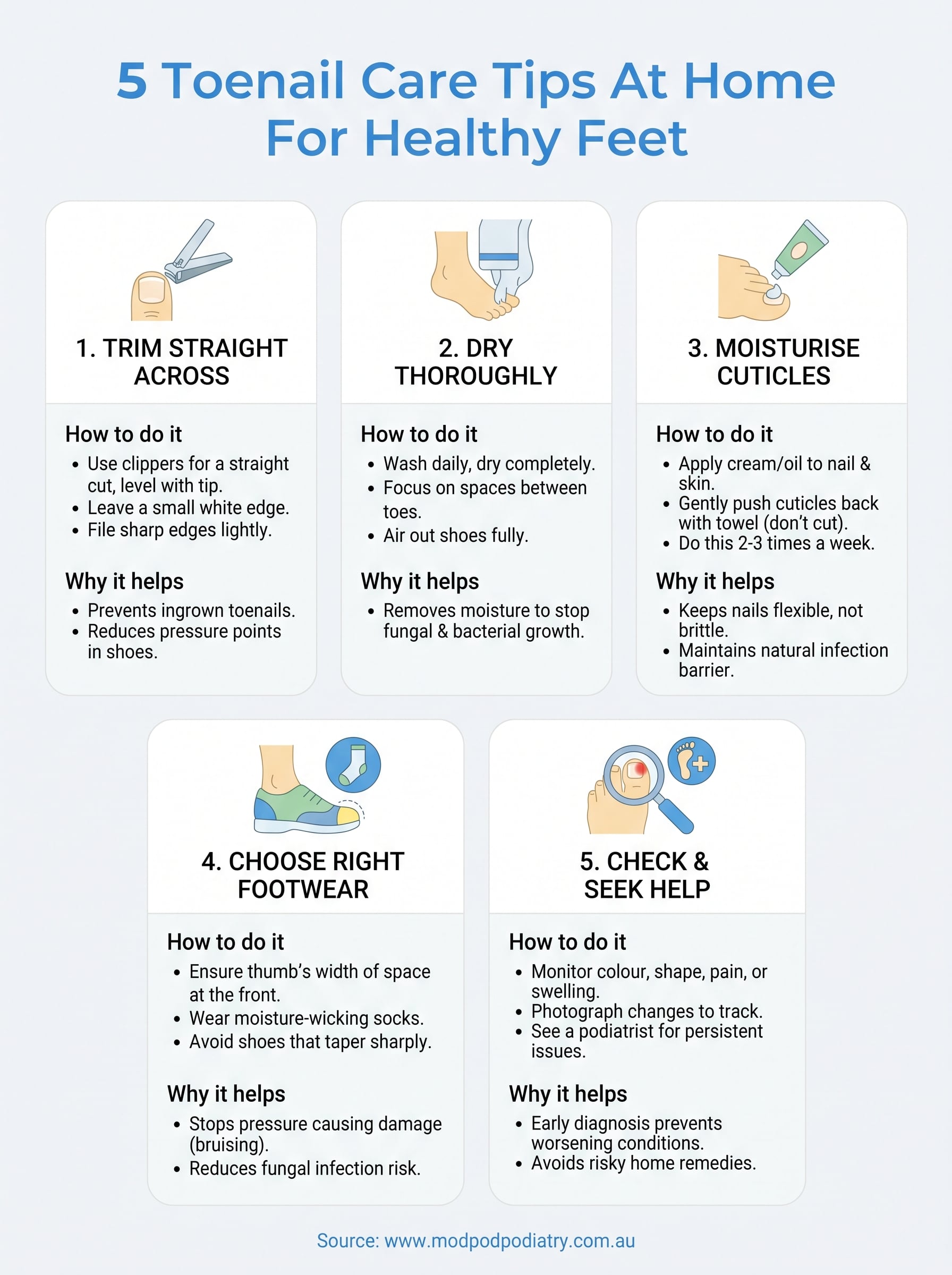 toenail care tips at home infographic