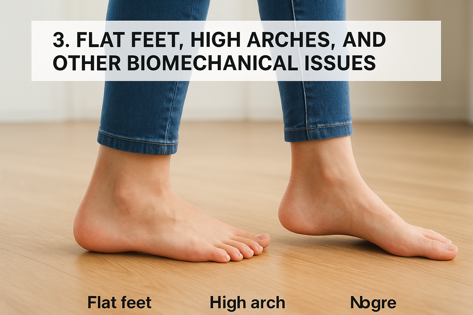 3. Flat feet, high arches, and other biomechanical issues