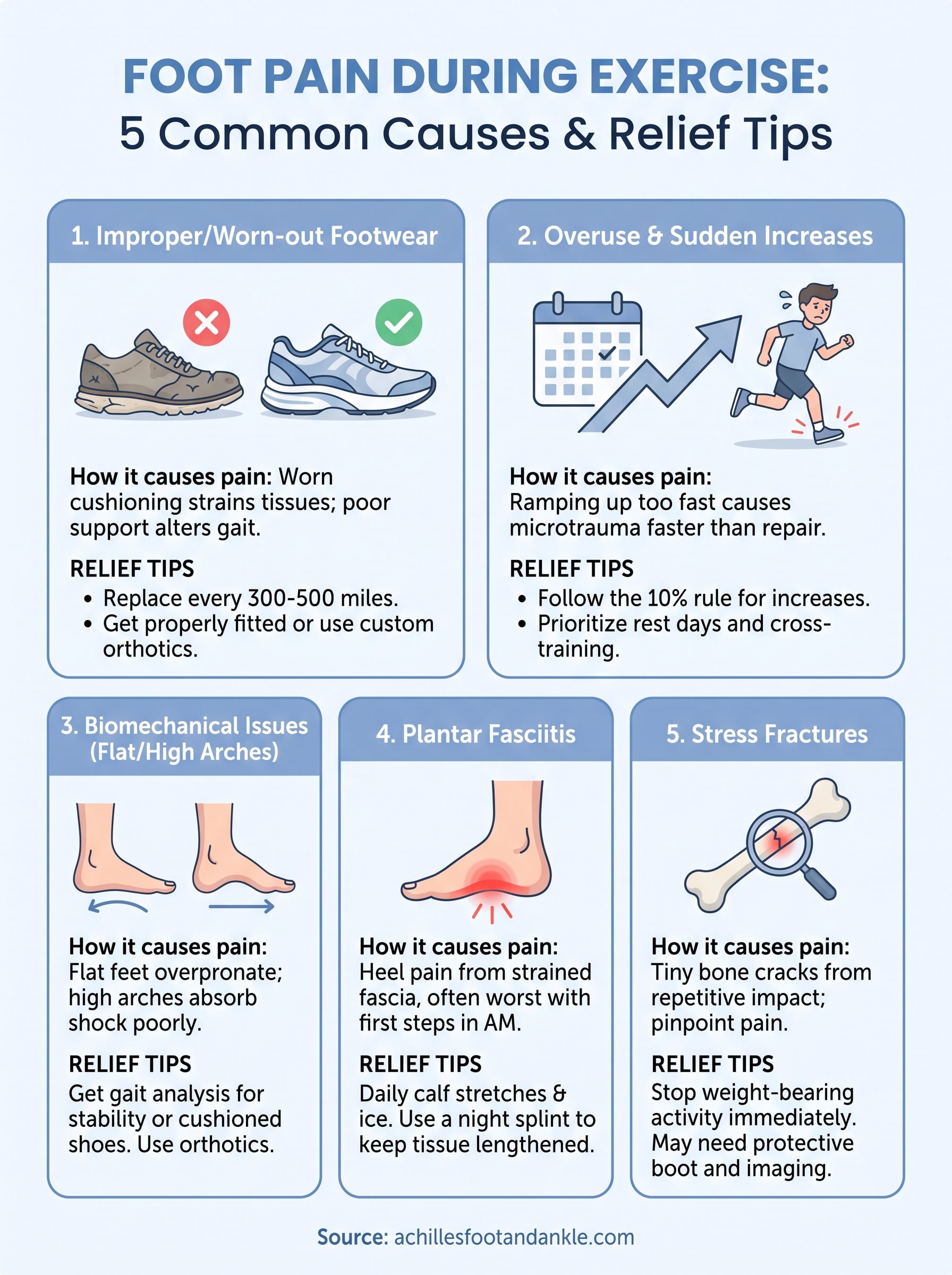 foot pain during exercise infographic