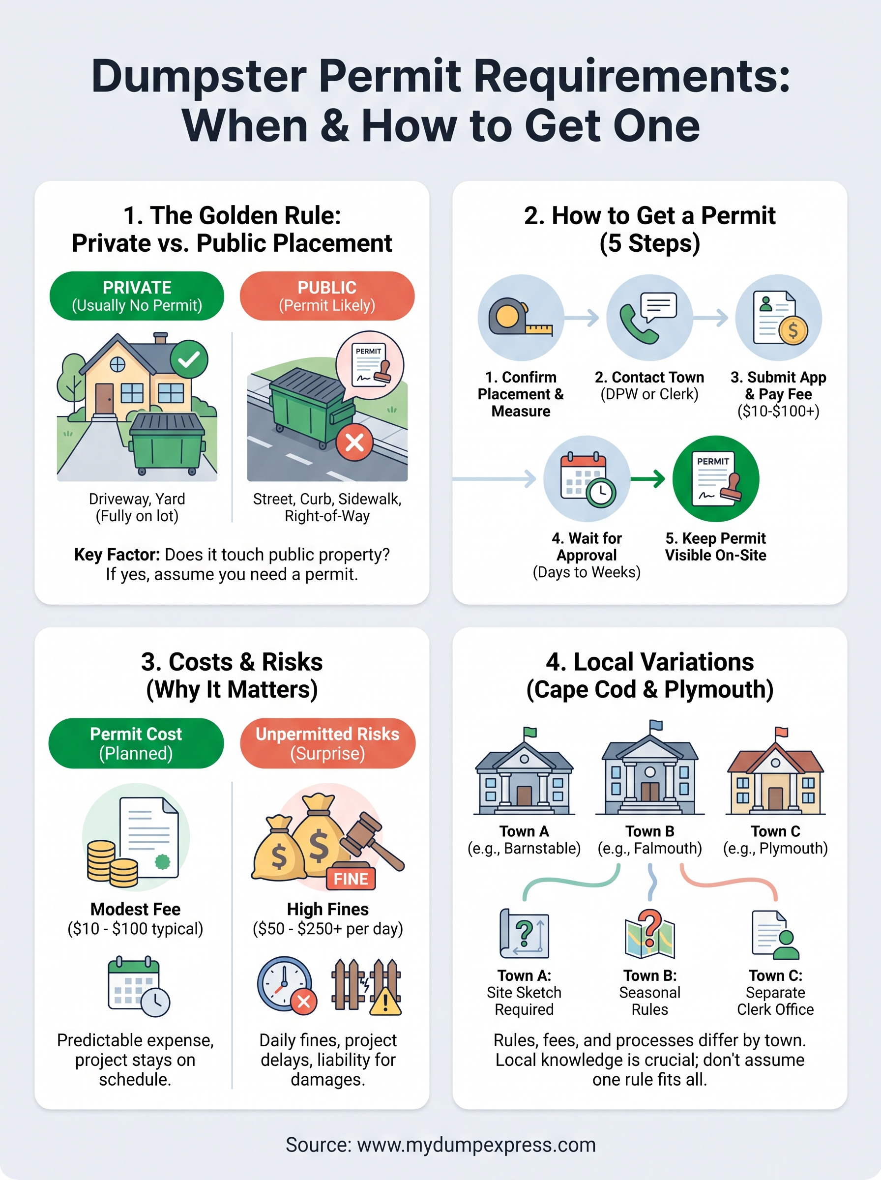 dumpster permit requirements infographic