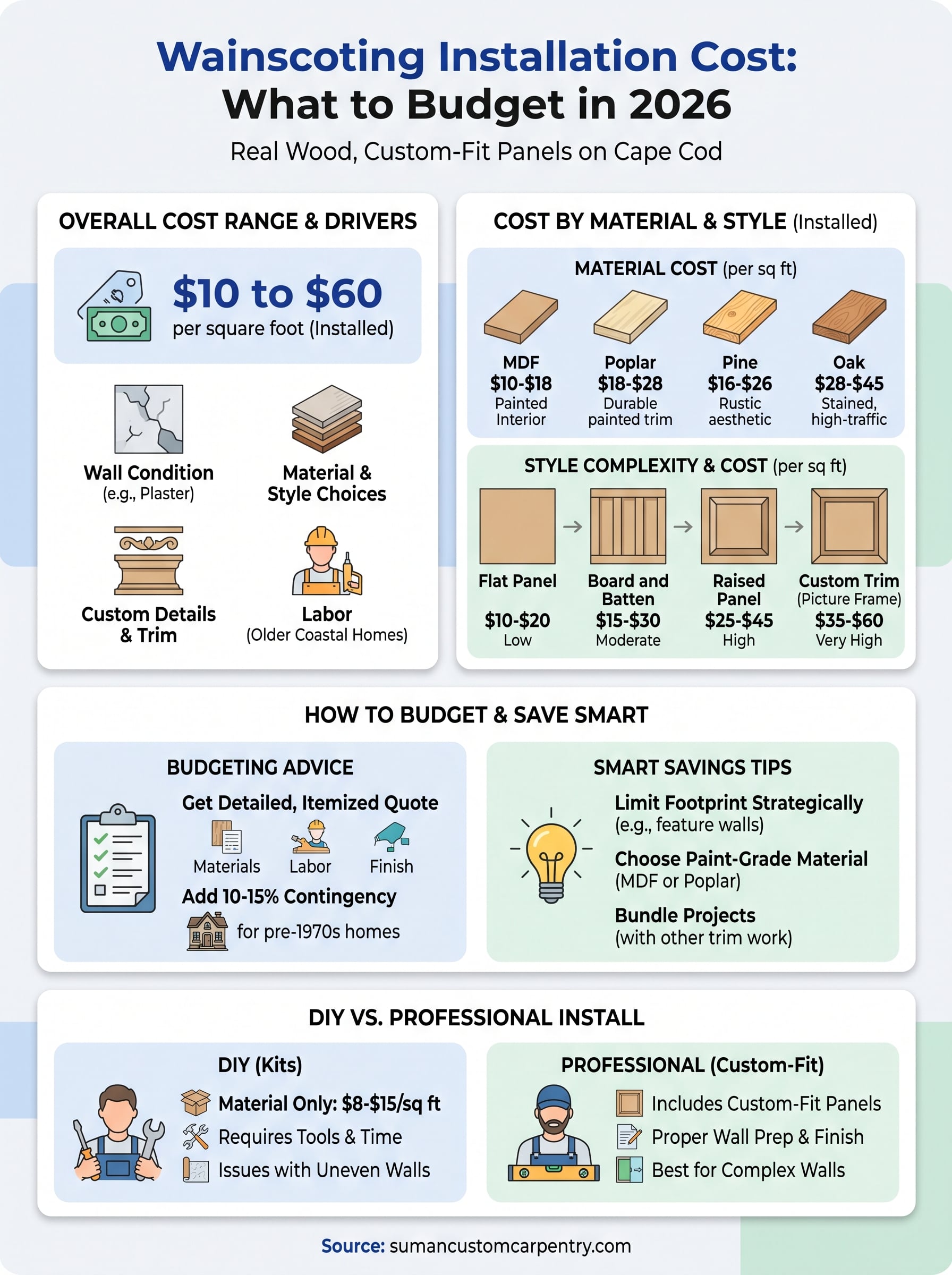 wainscoting installation cost infographic