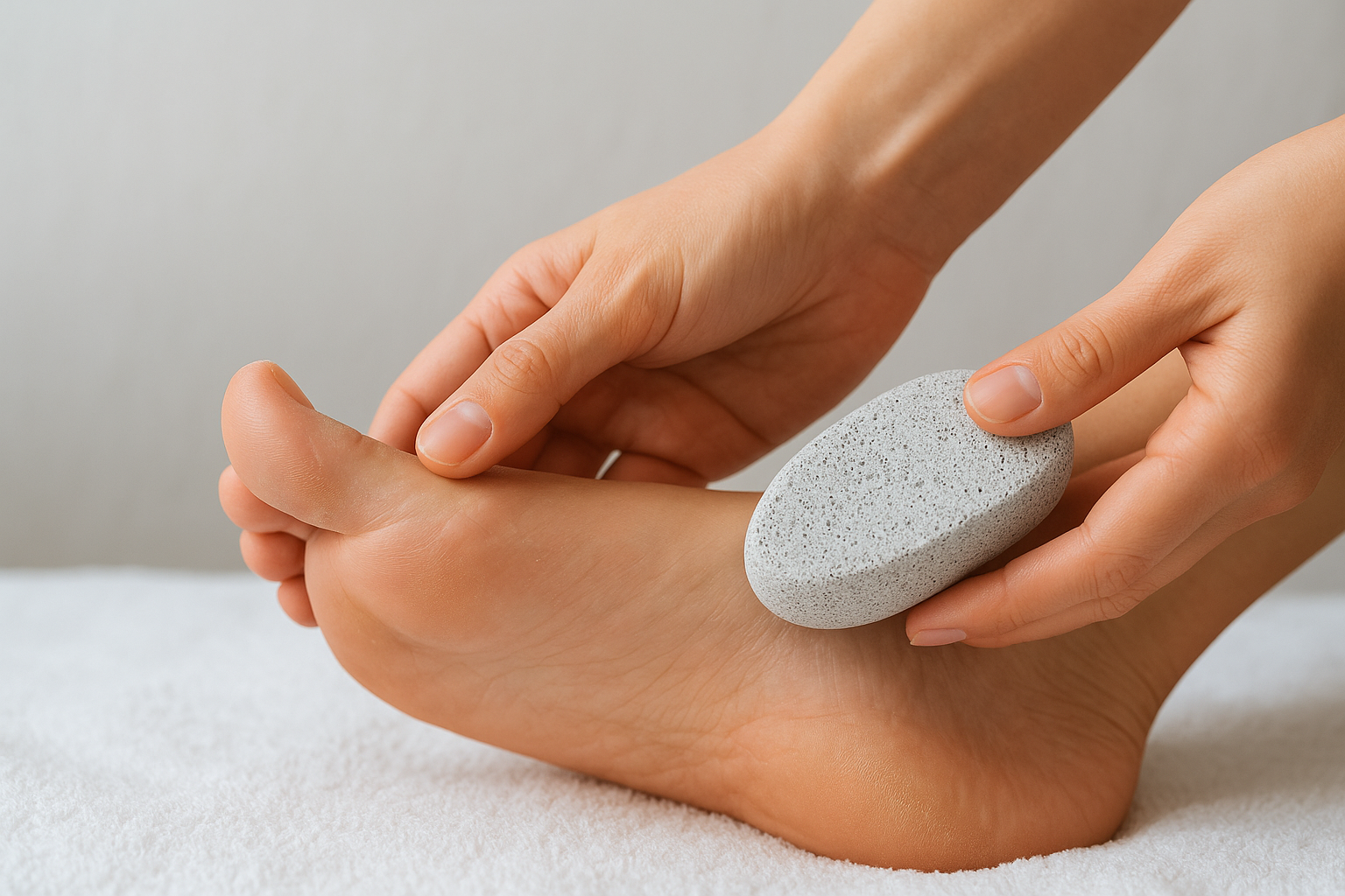 Step 2. Gently exfoliate the hardened skin