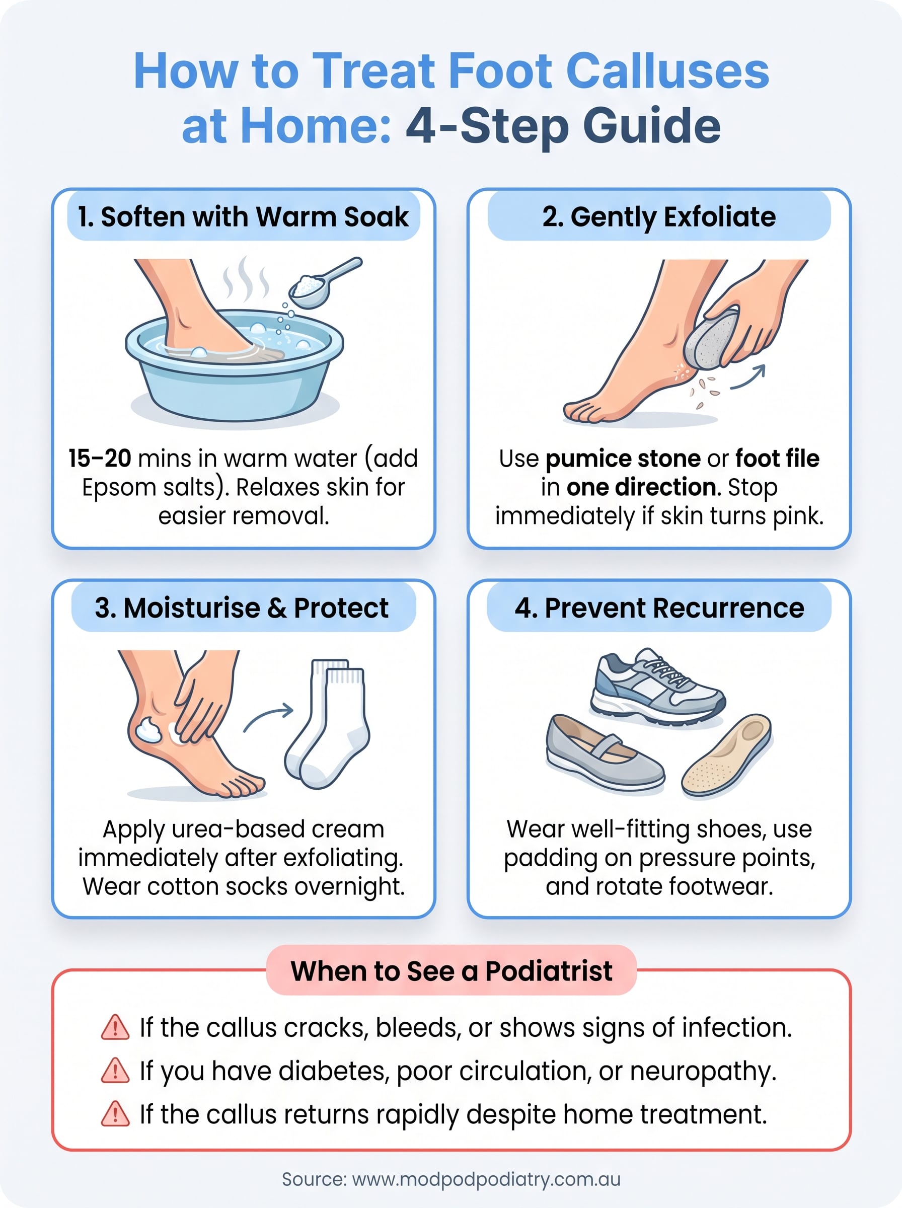 foot callus treatment at home infographic