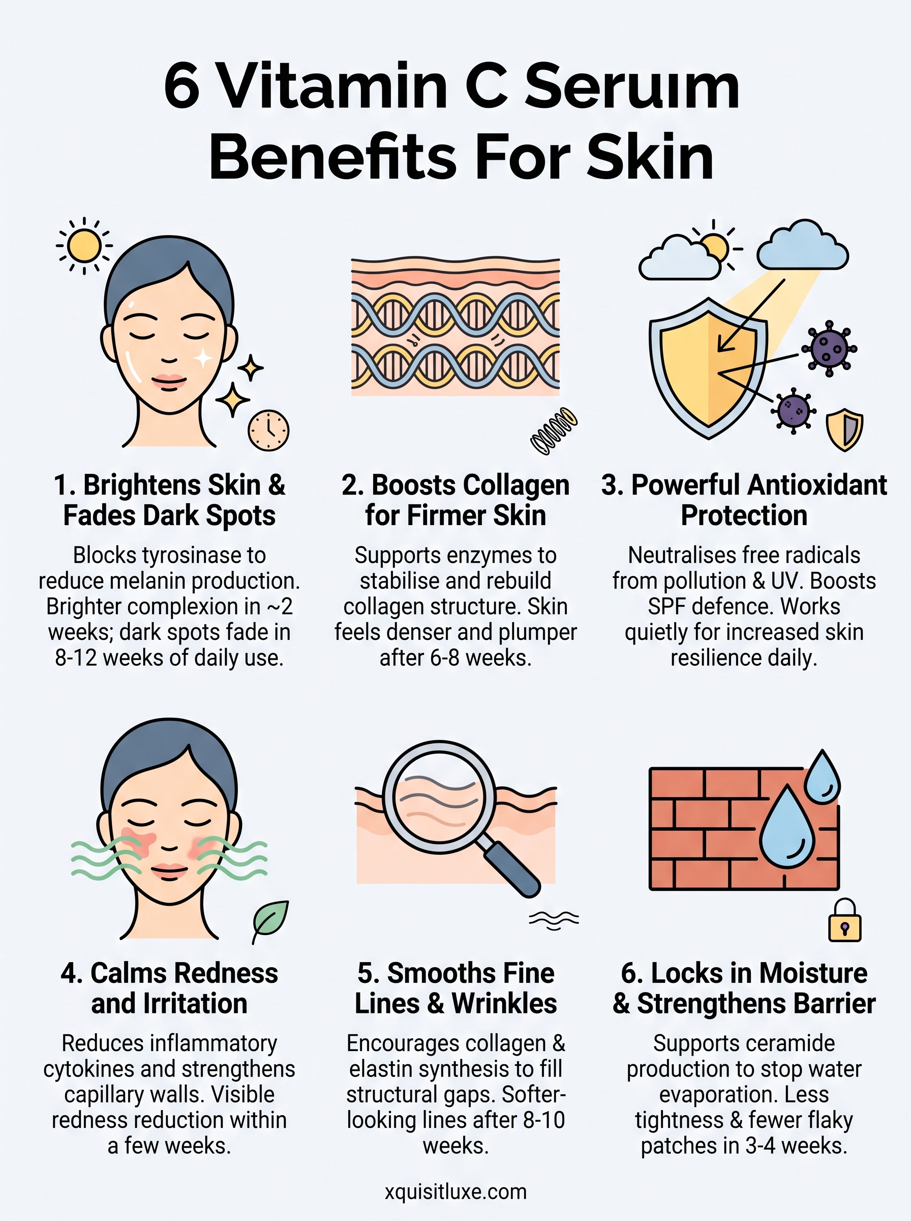 vitamin c serum benefits for skin infographic