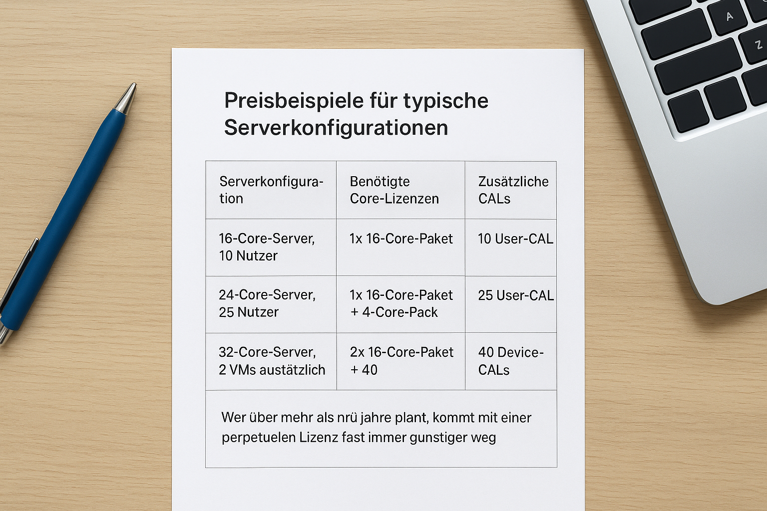 Preisbeispiele für typische Serverkonfigurationen