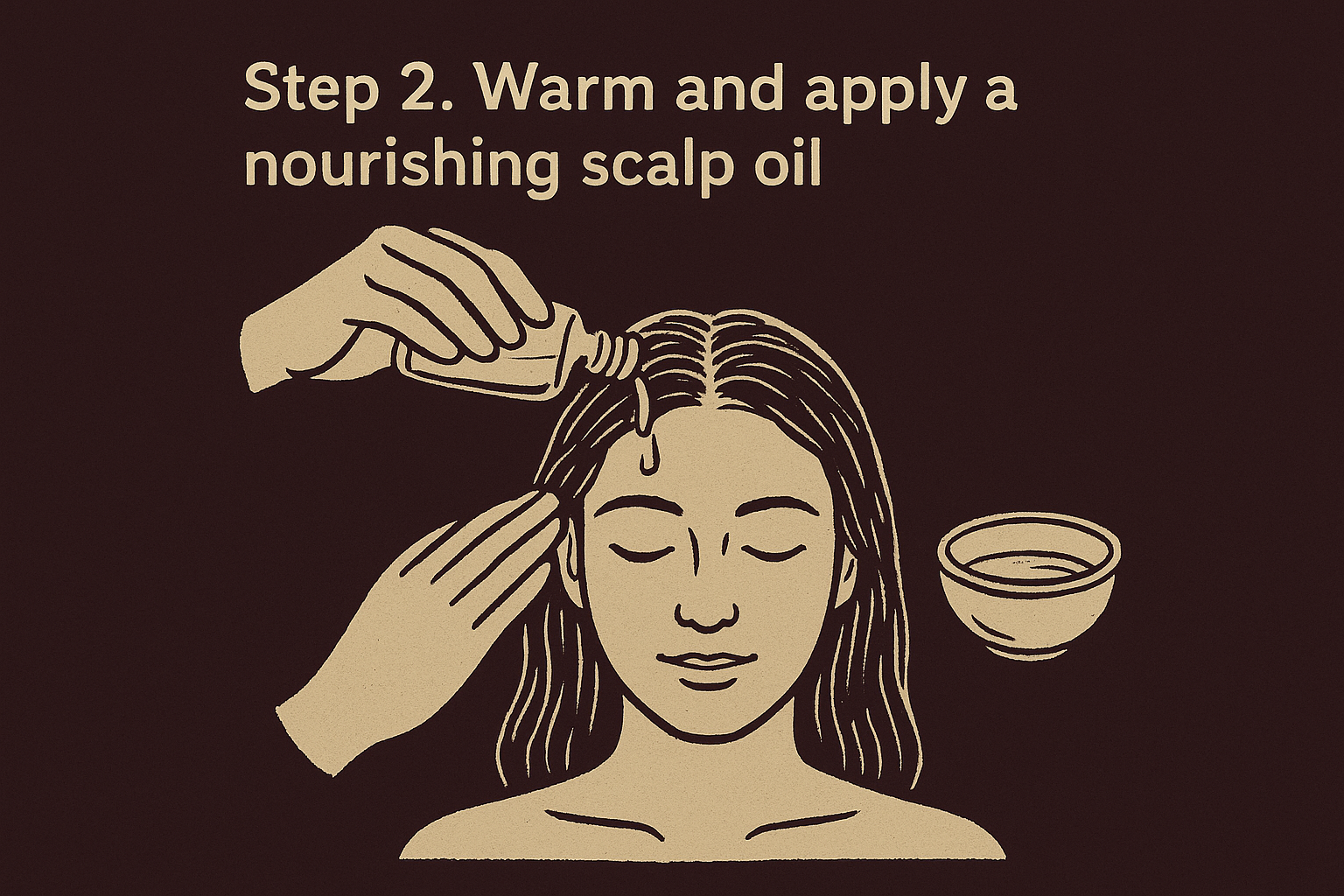 Step 2. Warm and apply a nourishing scalp oil