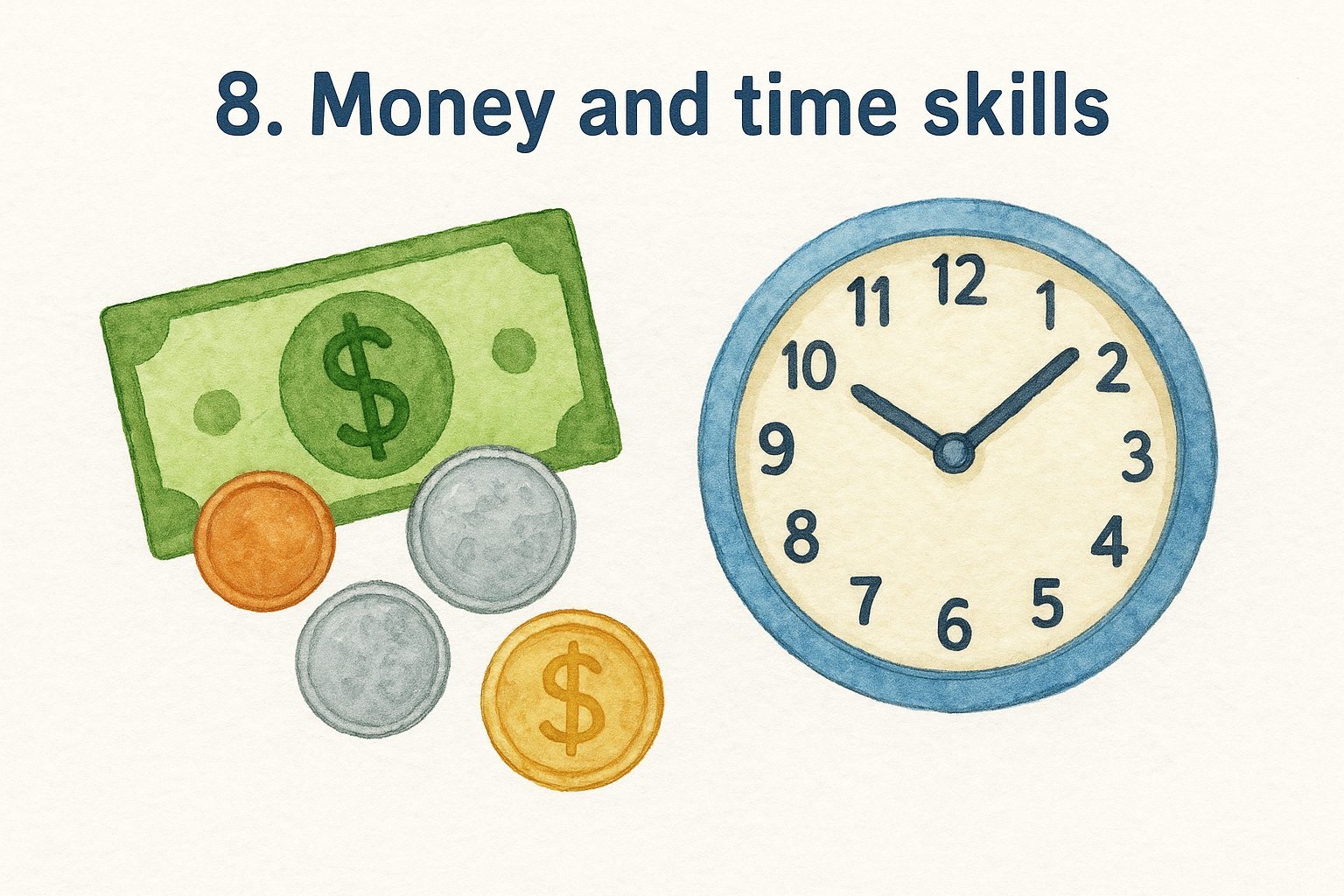8. Money and time skills